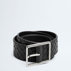 BOTTEGA VENETA 4.0cm 颜色:哑黑Intrecciato Piccolo编织腰 BOTTEGA VENETA 4.0cm 颜色:哑黑Intrecciato Piccolo编织腰