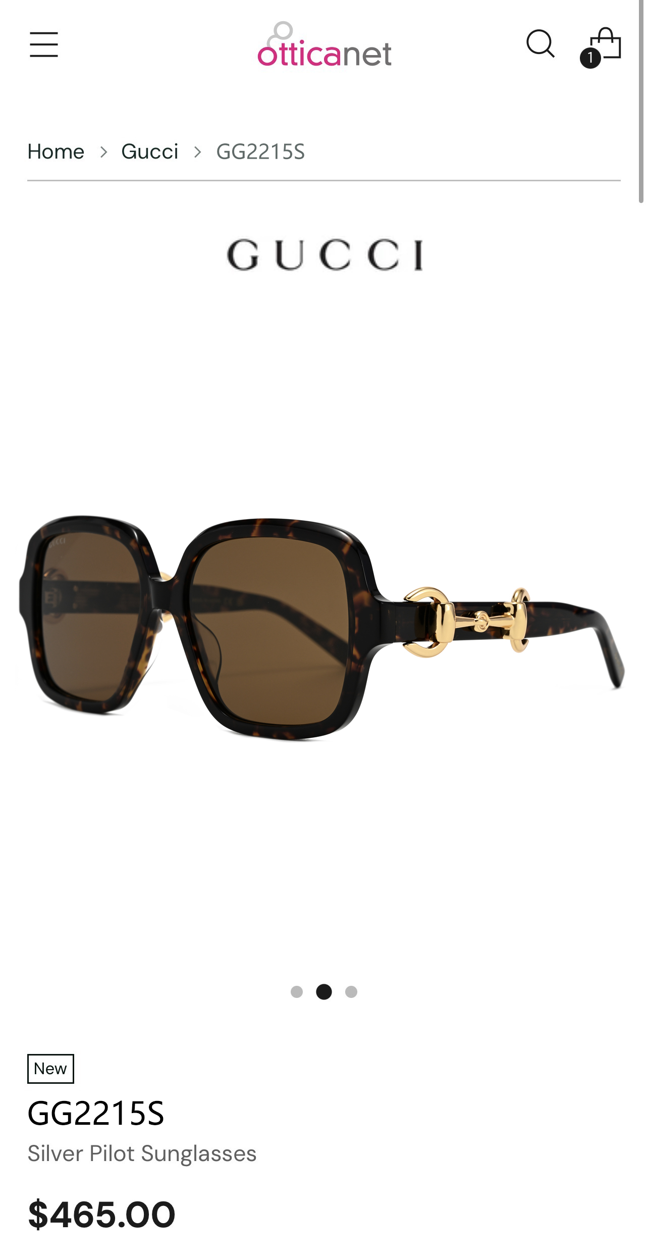 GUCCIoversizedMOD：GG2215SSize：57口16-140