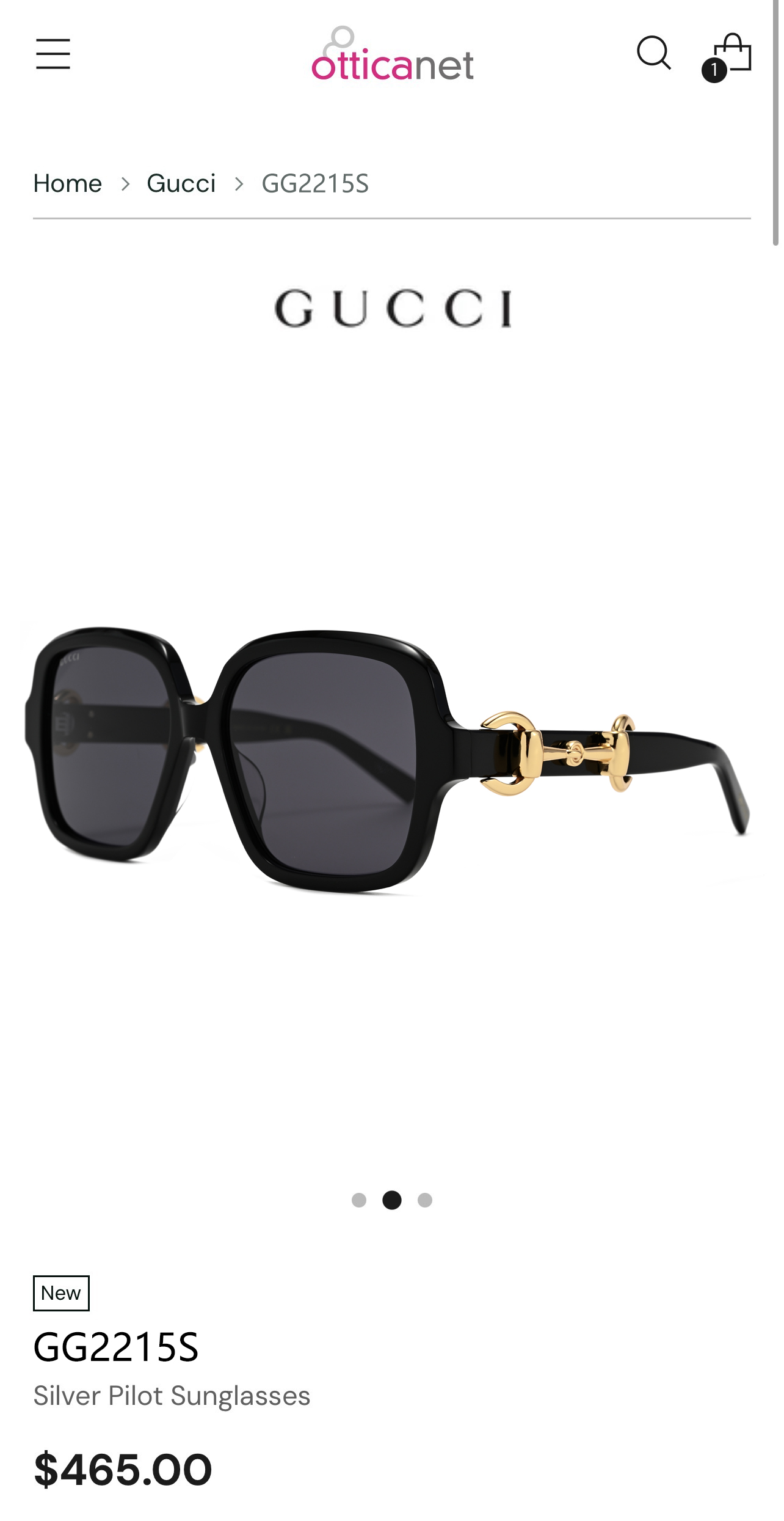 GUCCIoversizedMOD：GG2215SSize：57口16-140