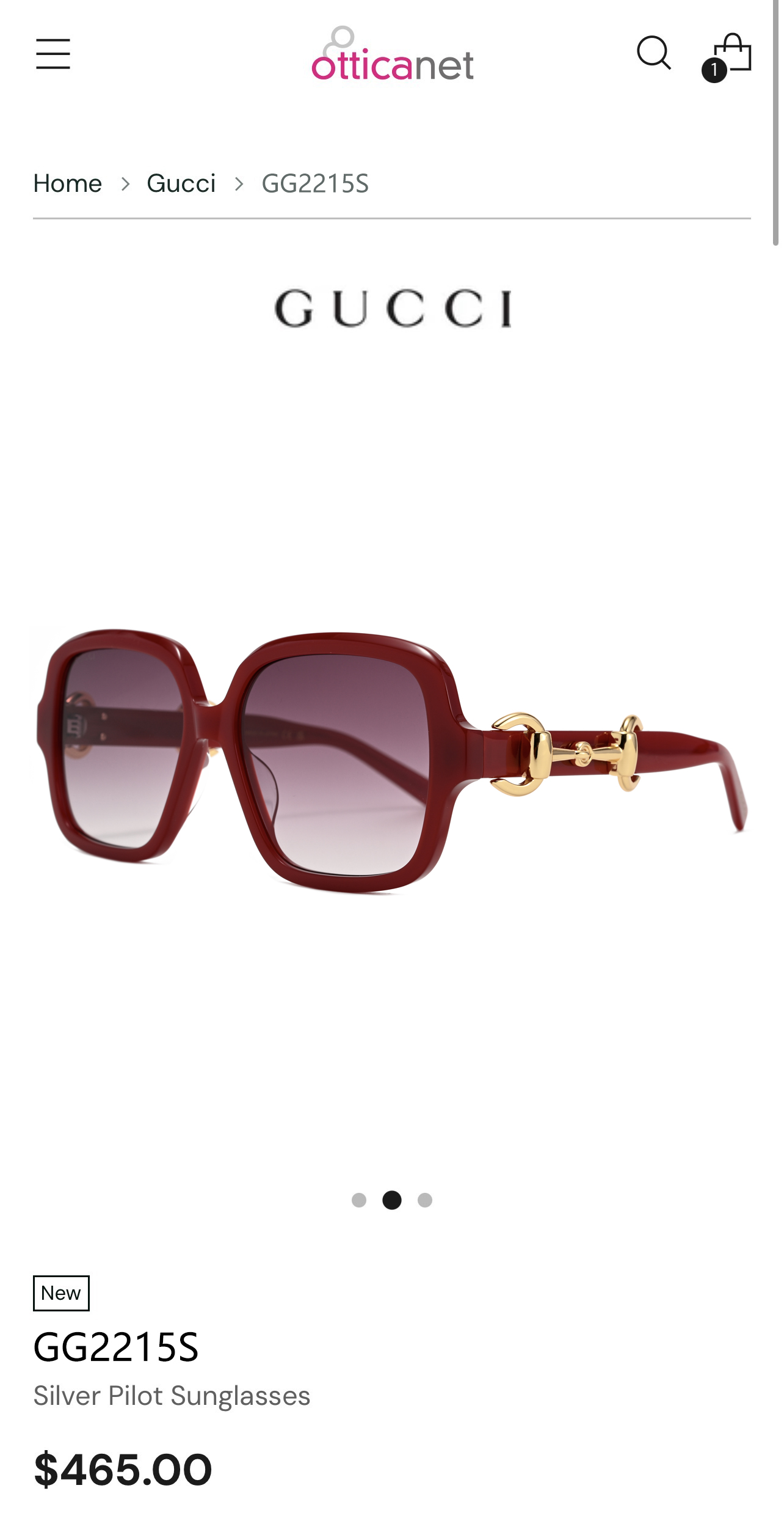 GUCCIoversizedMOD：GG2215SSize：57口16-140