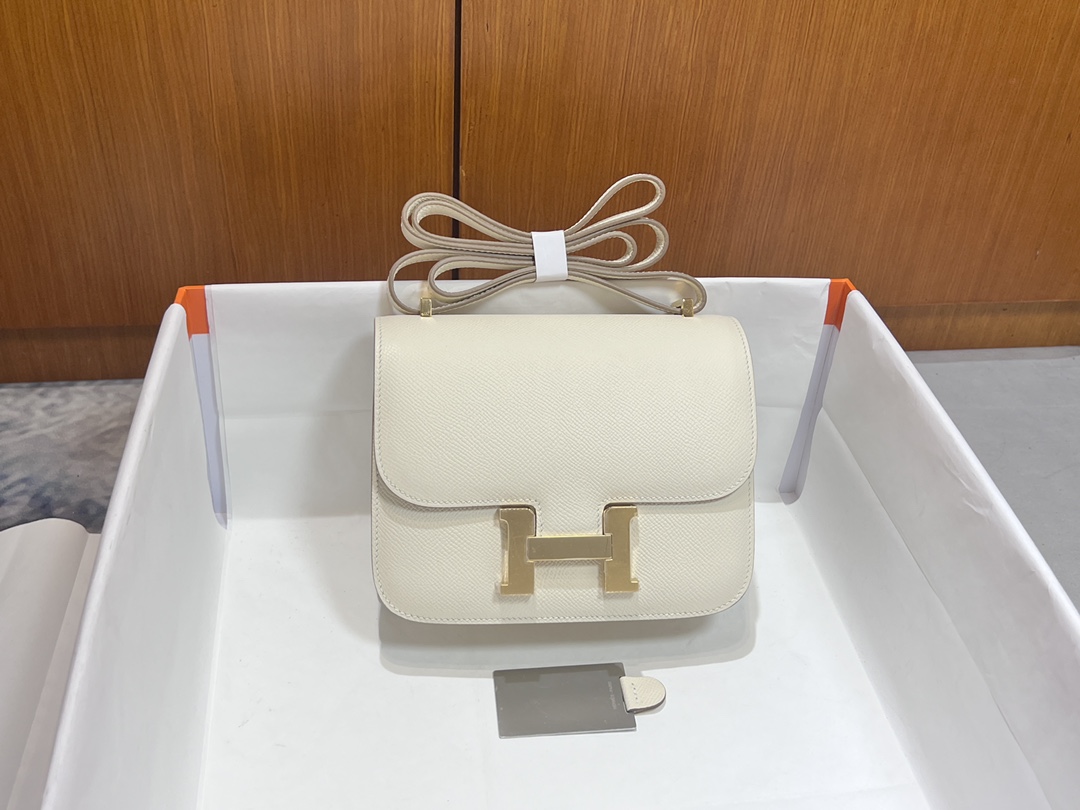 Hermès [New style] Hermes/Hermes hand-sewn crafts Constance Kangkang 19 new model with mirror epsom cowhide lambskin lining classic cute