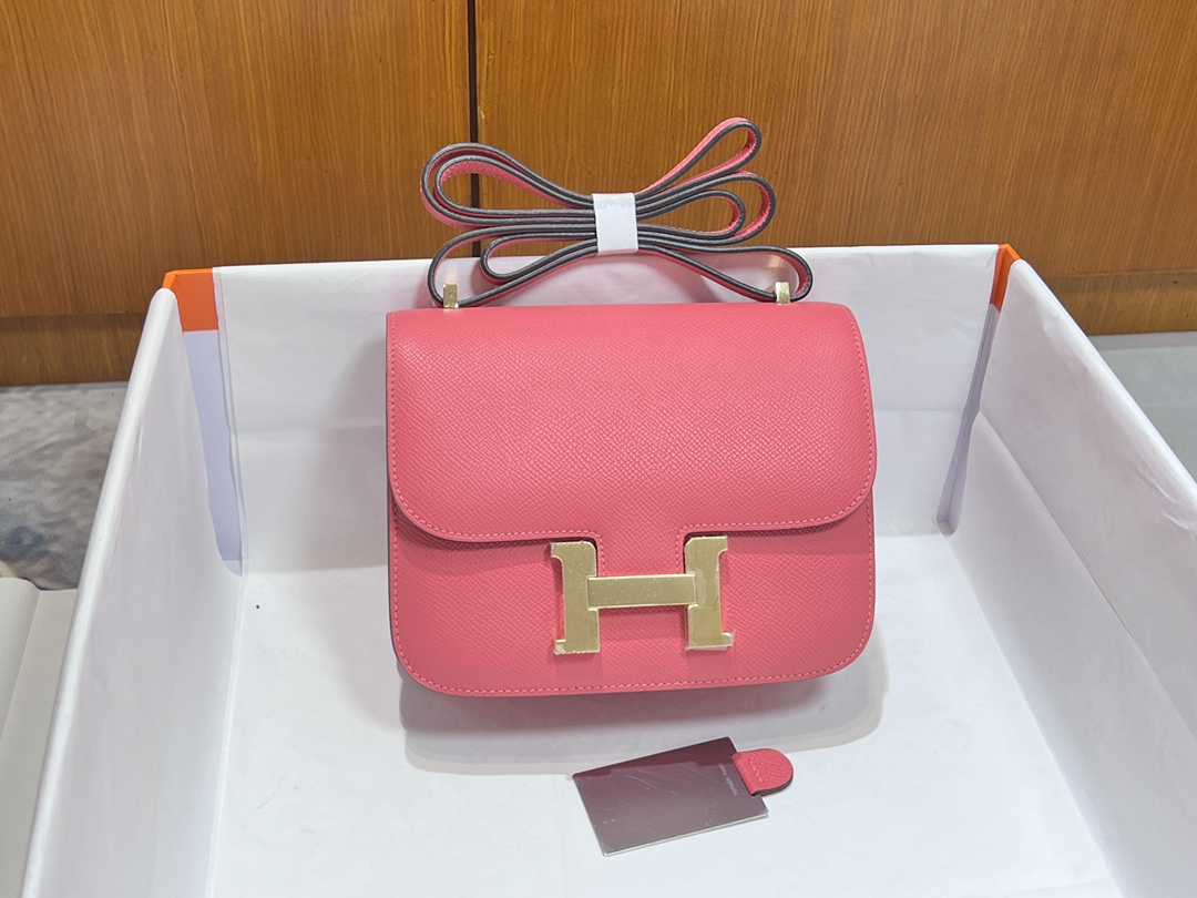 Hermès [New style] Hermes/Hermes hand-sewn crafts Constance Kangkang 19 new model with mirror epsom cowhide lambskin lining classic cute