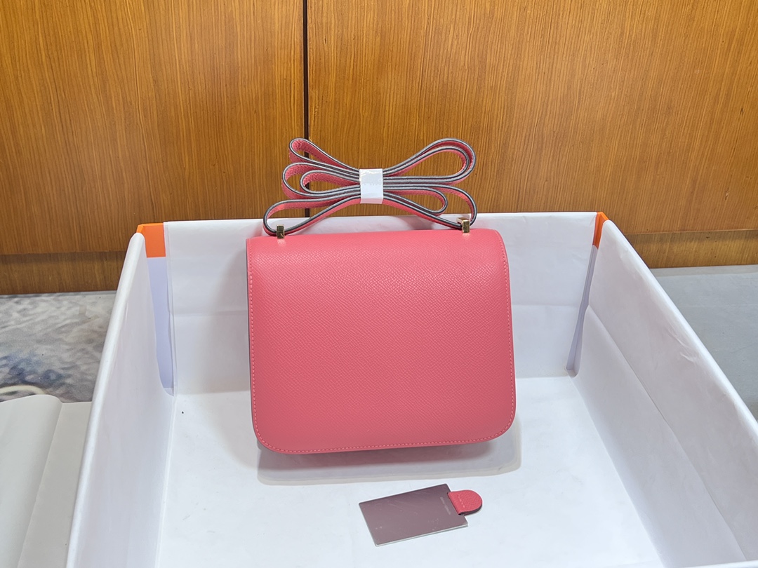 Hermès [New style] Hermes/Hermes hand-sewn crafts Constance Kangkang 19 new model with mirror epsom cowhide lambskin lining classic cute