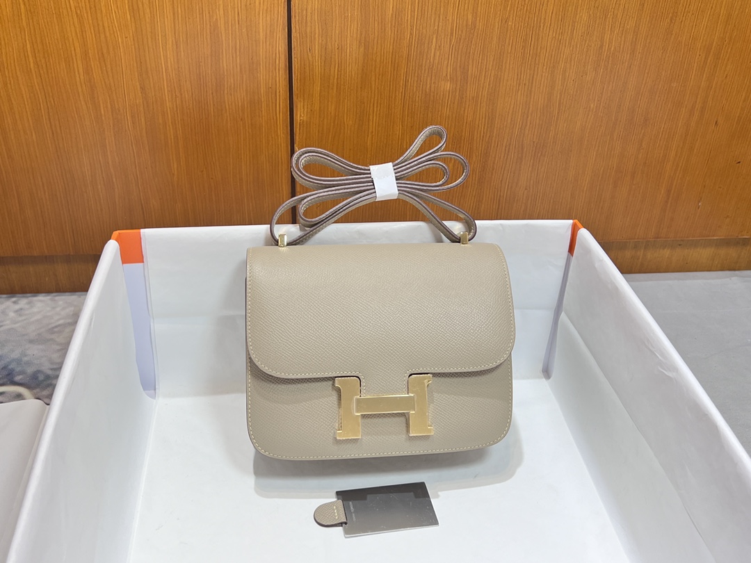 Hermès [New style] Hermes/Hermes hand-sewn crafts Constance Kangkang 19 new model with mirror epsom cowhide lambskin lining classic cute