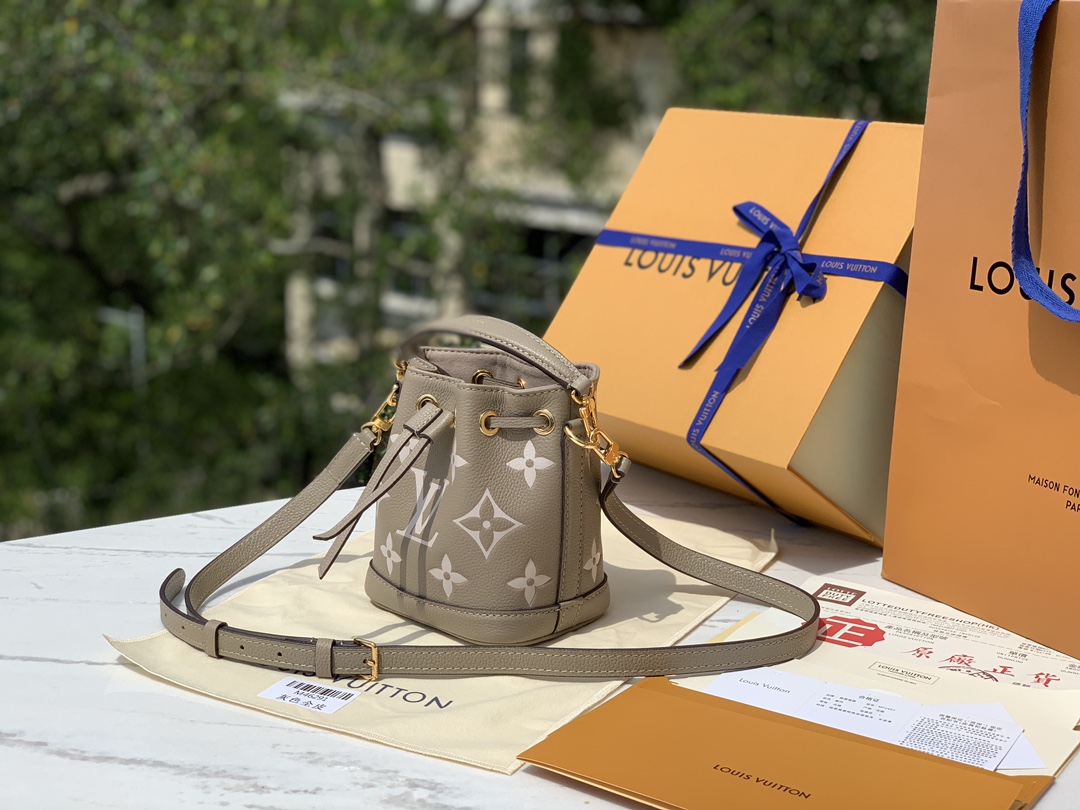 🌼 m46291尺寸13×16×10cmLv Nano Noe全皮水桶包，更加迷你可爱，搭配经典原厂压花