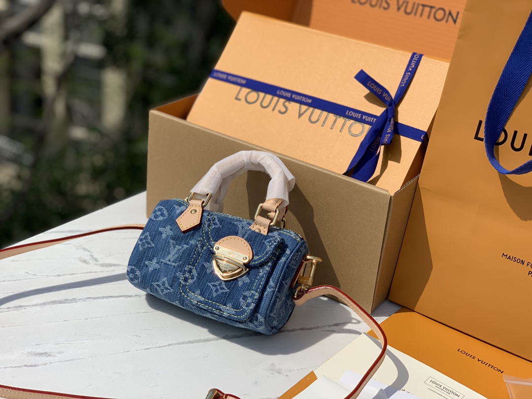 🌼 m82950尺寸：16 x 10 x7.5cm香港渠道订单！Lv24新款小牛仔Nano Speedy