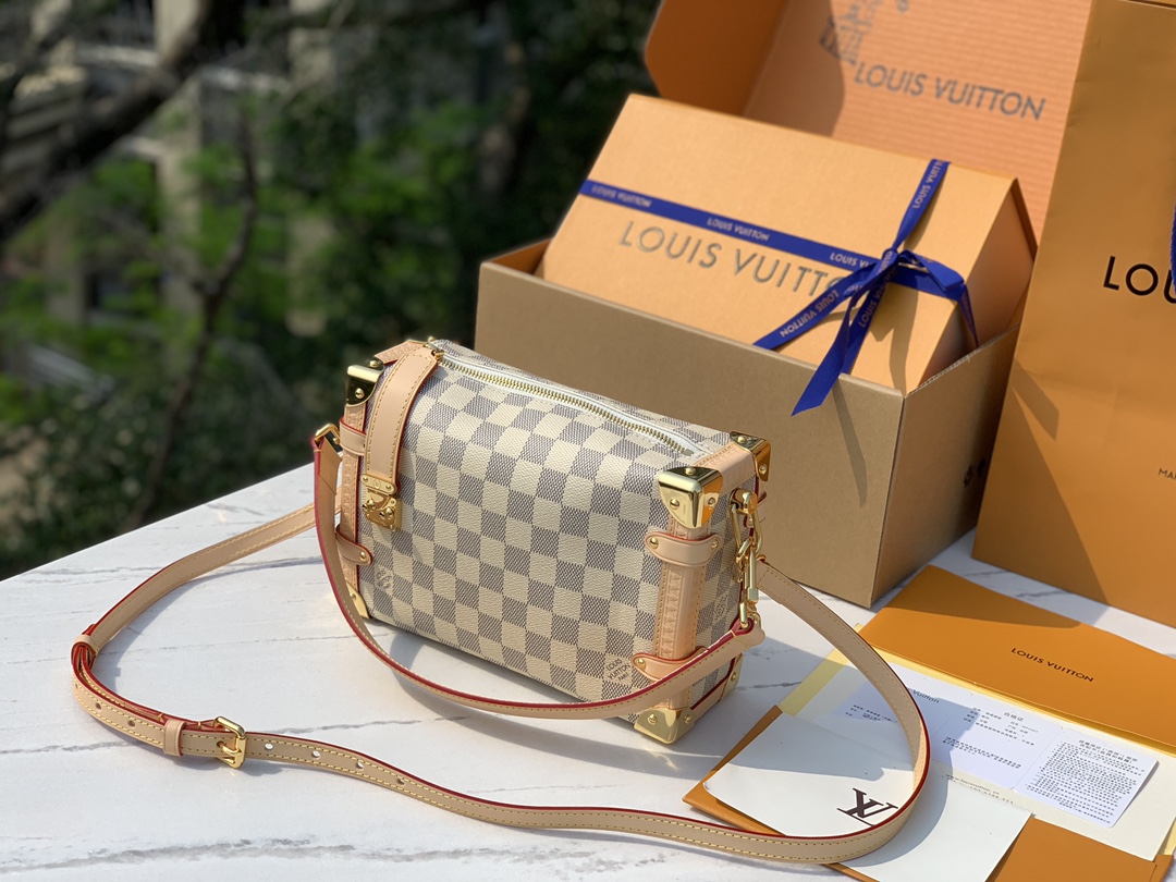 🌼 m40712尺寸21×14×6cm香港渠道订单！【动态芯片版本】最新款LV谷爱凌白棋盘格盒子包出货啦