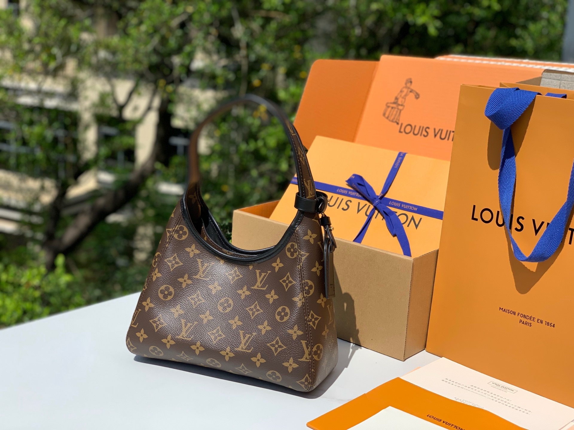 【原厂特惠】 💰880  m12940
尺寸：28/15/12cm
渠道出货，LV 2025年新款The Drop腋下包，确实魅力十足，它汲取了2018年问世的Flower Hobo手袋的灵感。复古爱好者的“一眼沦陷款” 采用经典Monogram帆布，搭配现代极简廓形，呈现出复古与时尚结合的独特风格。做旧的黄铜挂锁镶嵌在深邃的皮革滚边里，为包包增添了复古韵味和细节感。