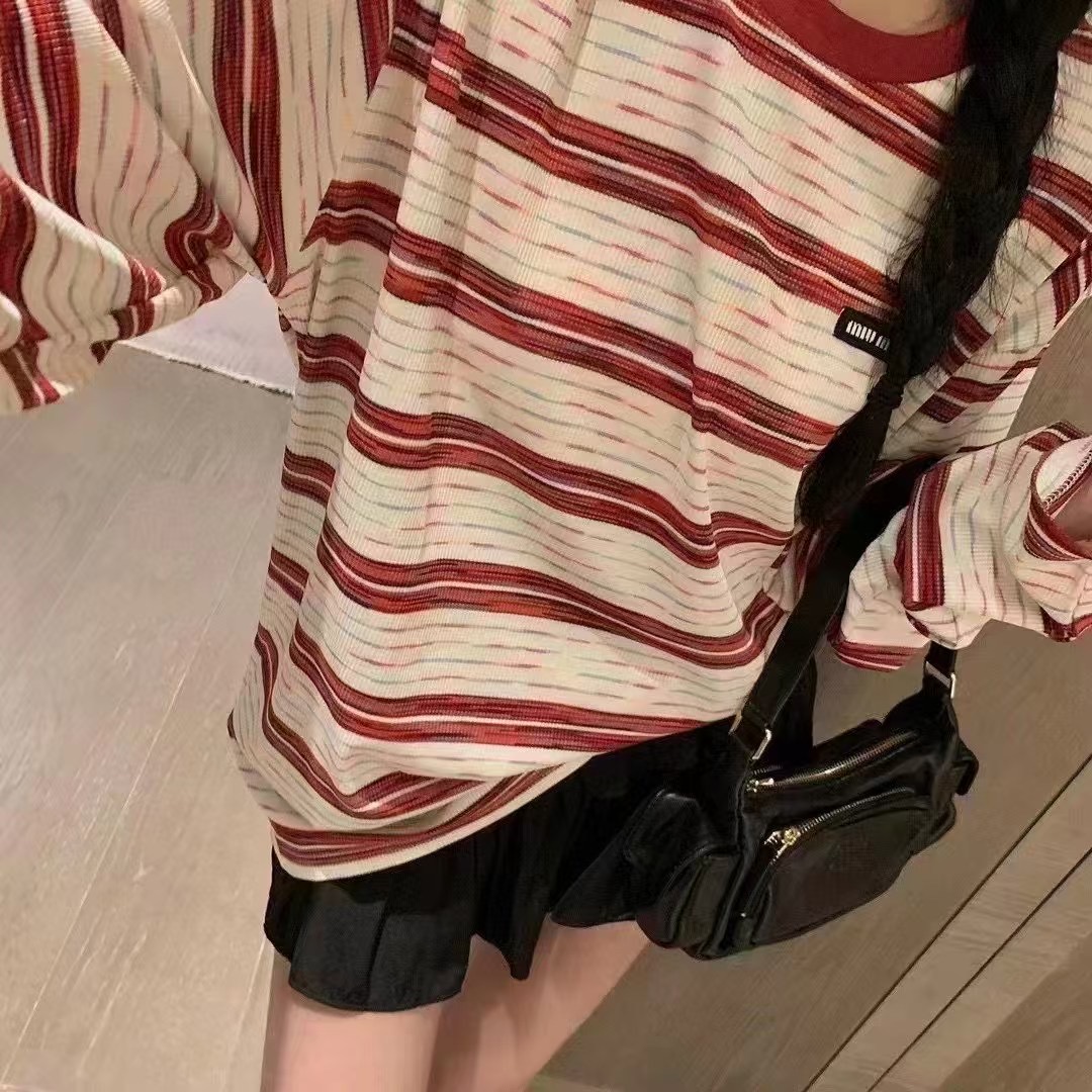 Miu Miu Striped Long Sleeve T-Shirt, Comfortable and Breathable 7 i1746284027915 6069 0 5