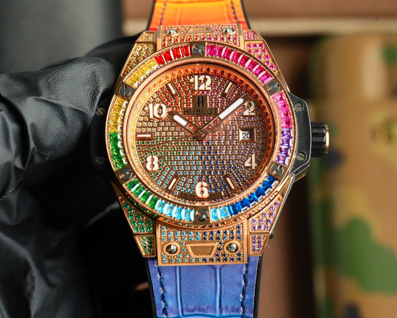 Hublot Big Bang Rainbow Diamond Watch - Automatic, 43mm Diameter