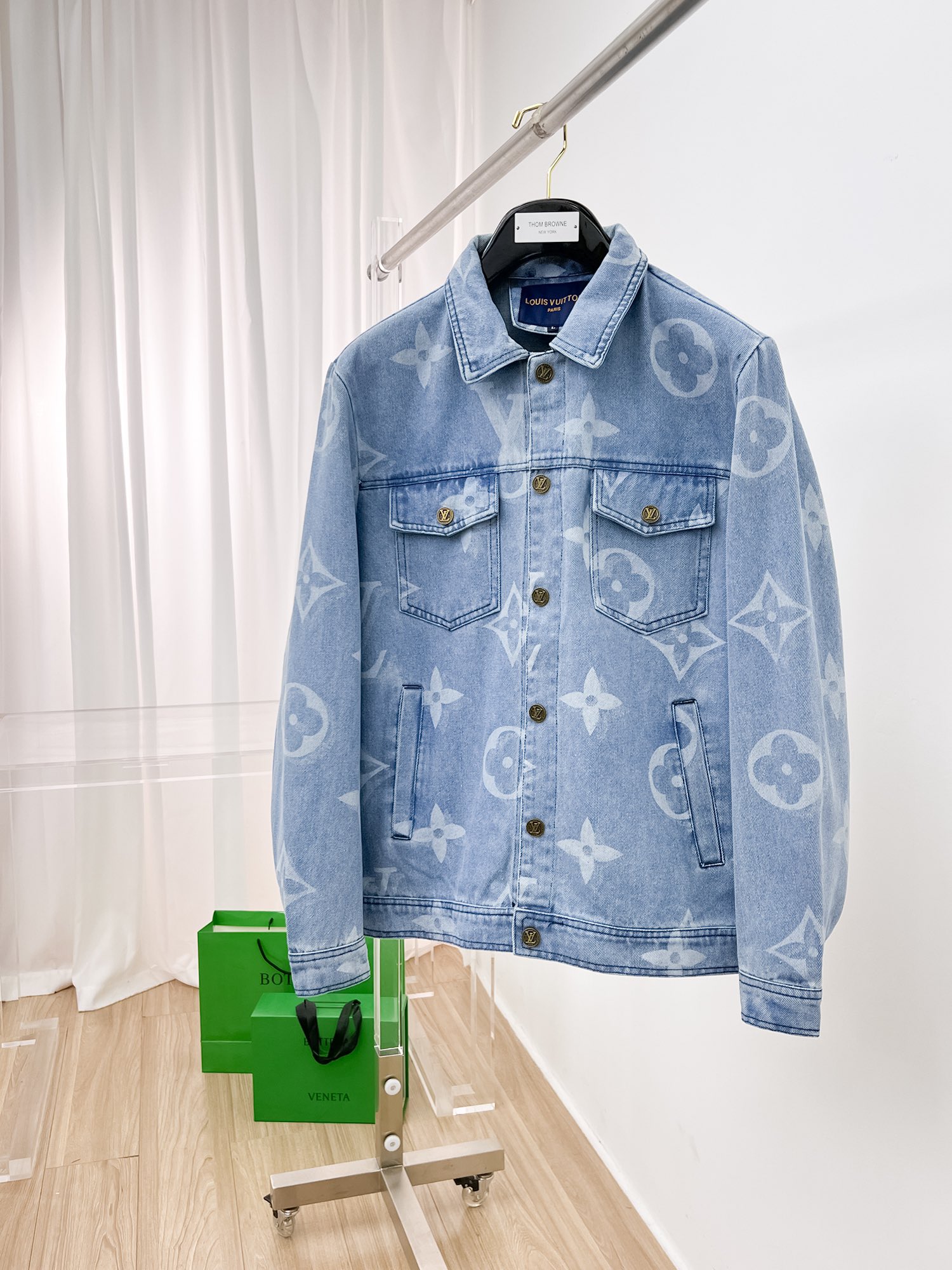 Louis Vuitton Denim Jacket with Monogram, Designer Style, Fashionable Outerwear