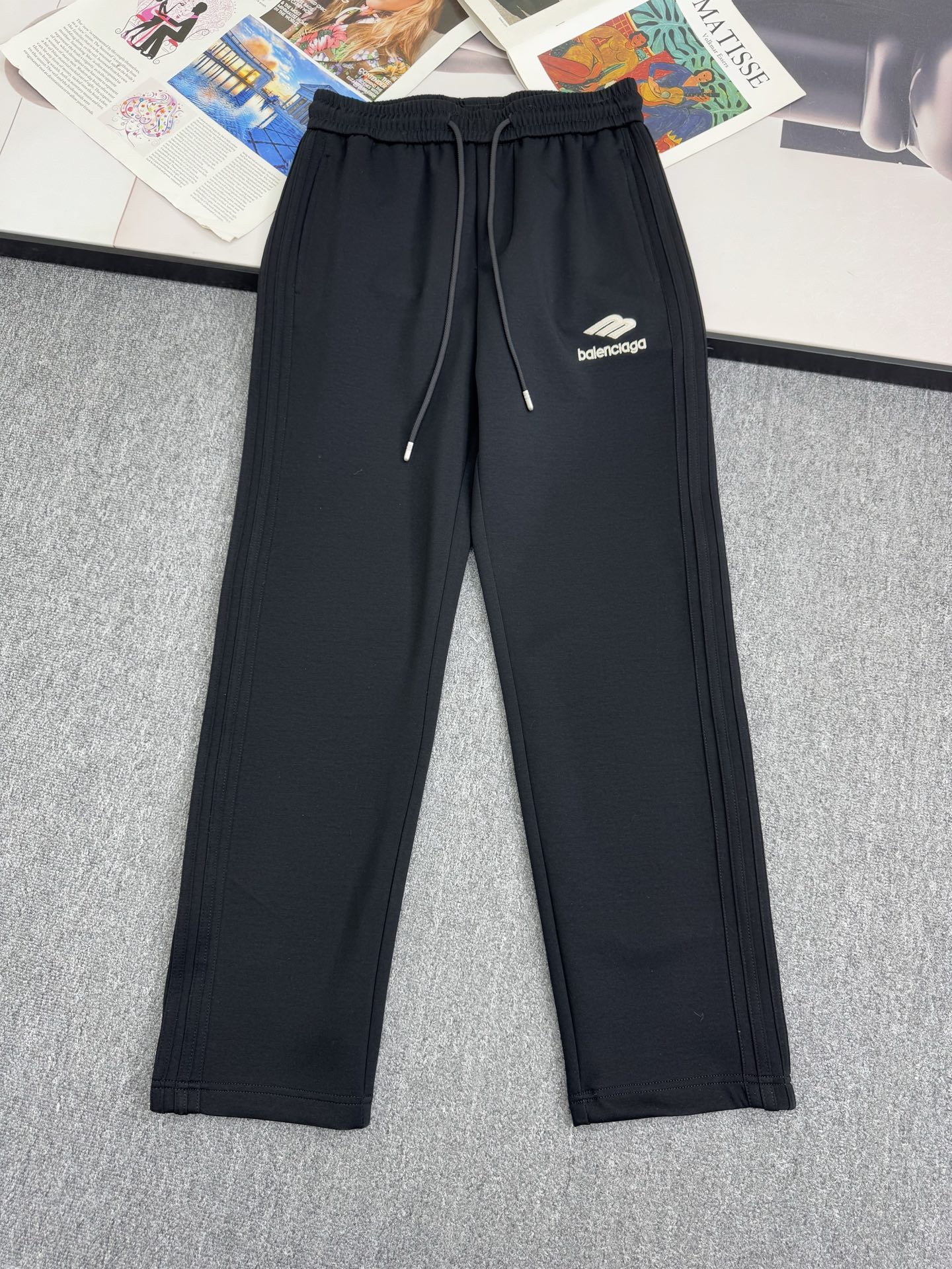 Balenciaga Men's Black Logo Print Track Pants | Spring/Summer 2025 Collection