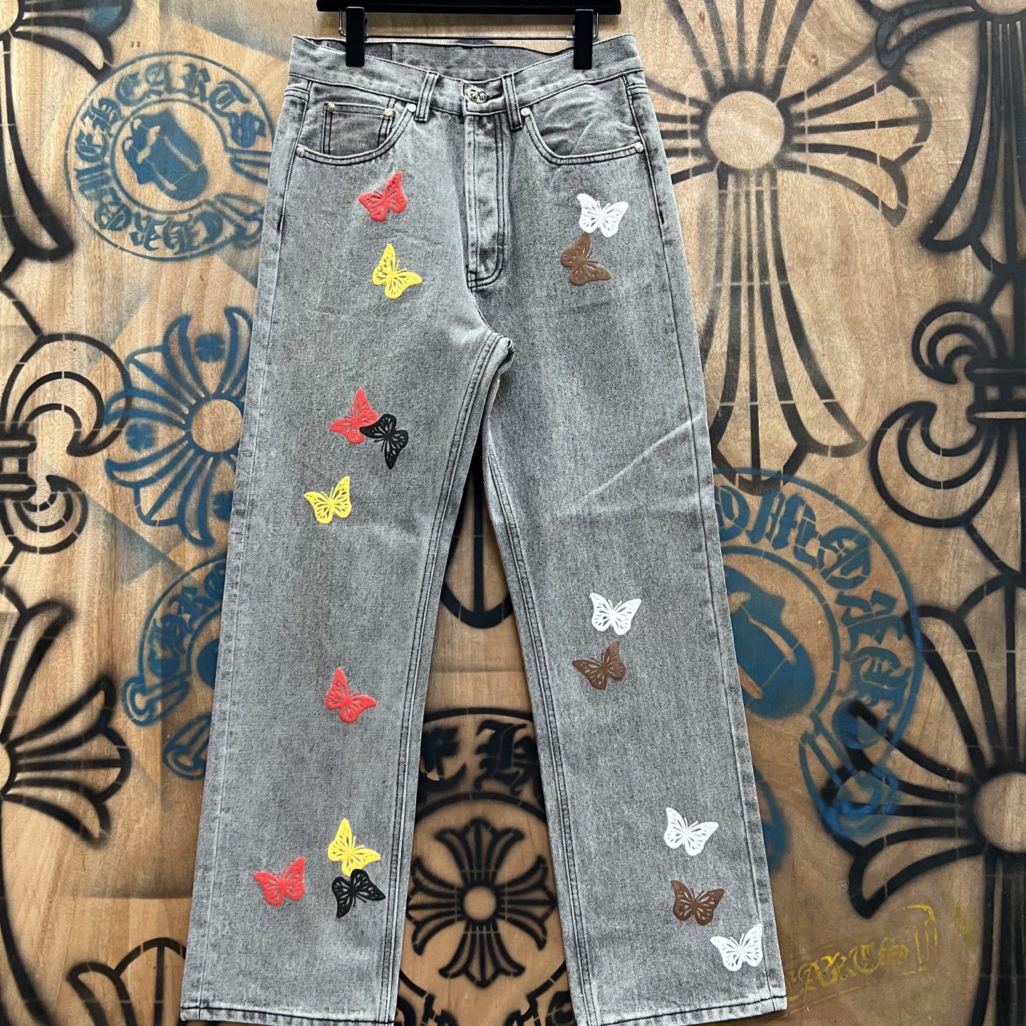 Chrome Hearts Limited Edition Butterfly Denim Jeans Vintage Levi's Remake
