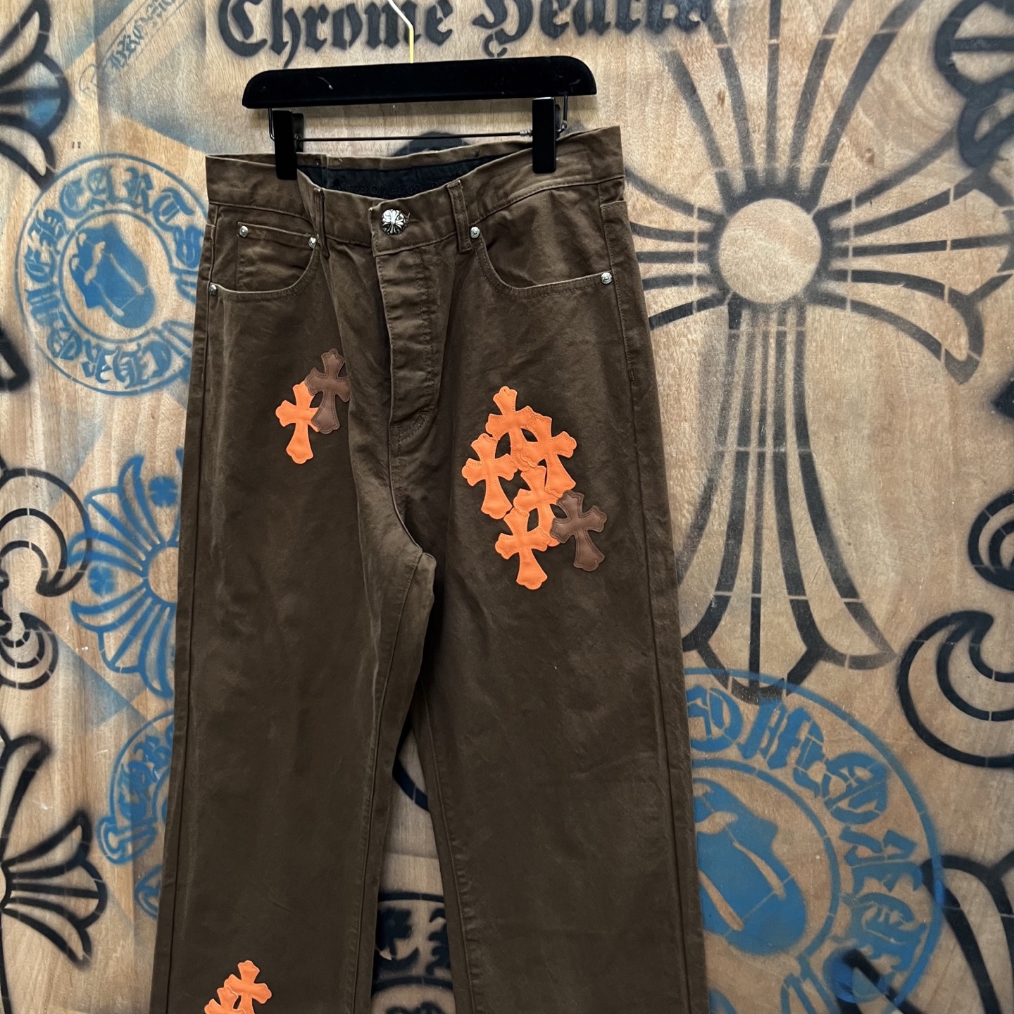 Chrome Hearts Limited Edition City Brown Denim Pants With Crosses 6 i1753102012819 9541 0 4