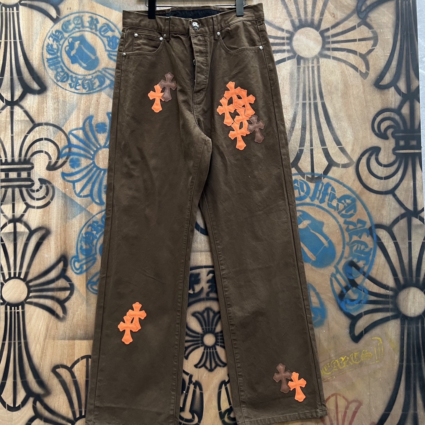 Chrome Hearts Limited Edition City Brown Denim Pants With Crosses 3 i1753102012832 1155 0 1