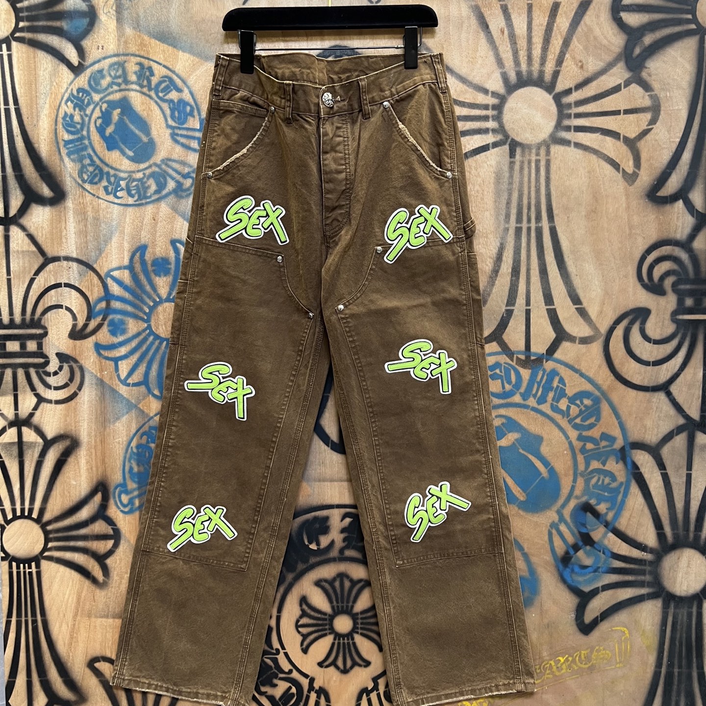 Chrome Hearts x SEX Pantalon en Denim Vintage, Edition Limitée Ville, Unisexe