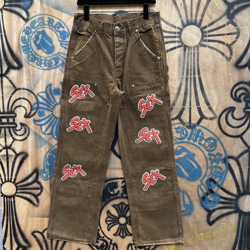 Chrome Hearts SEX City Limited Edition Vintage Remake Brown Carpenter Jeans 1 Chrome Hearts SEX City Limited Edition Vintage Remake Brown Carpenter Jeans