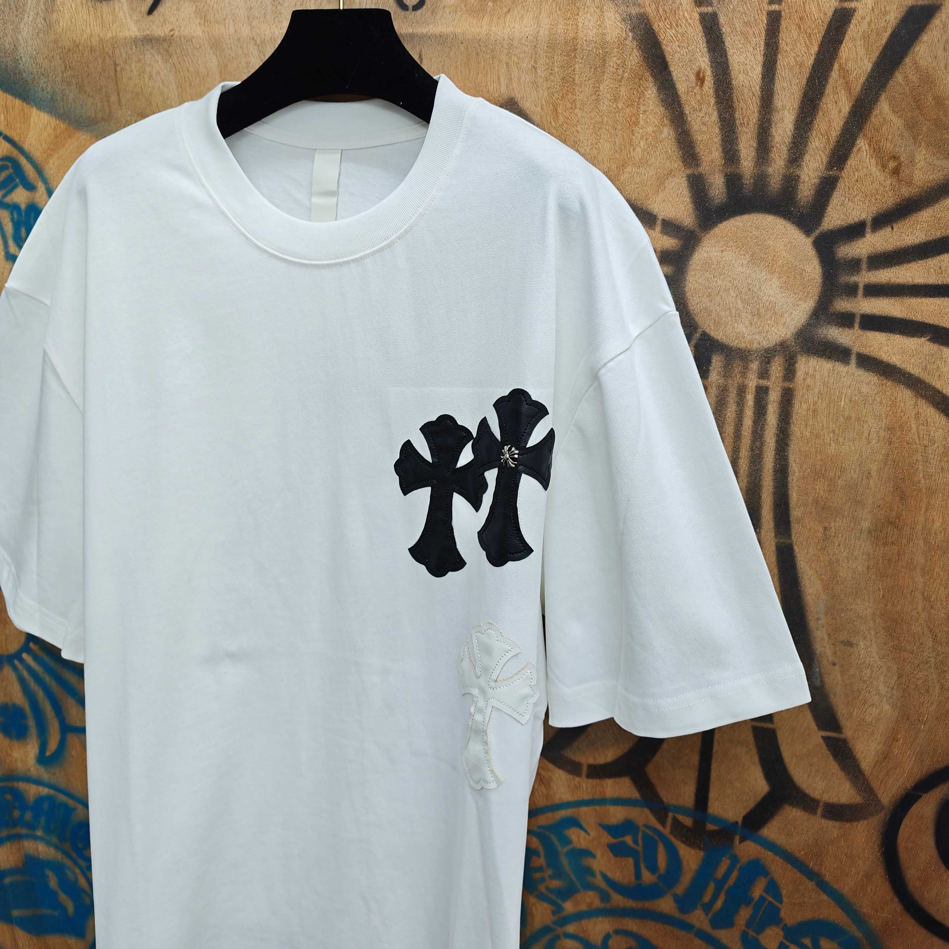 Chrome Hearts Chrome Hearts CH 克罗心重工白色镀银立体印花黑色立体印花短袖
