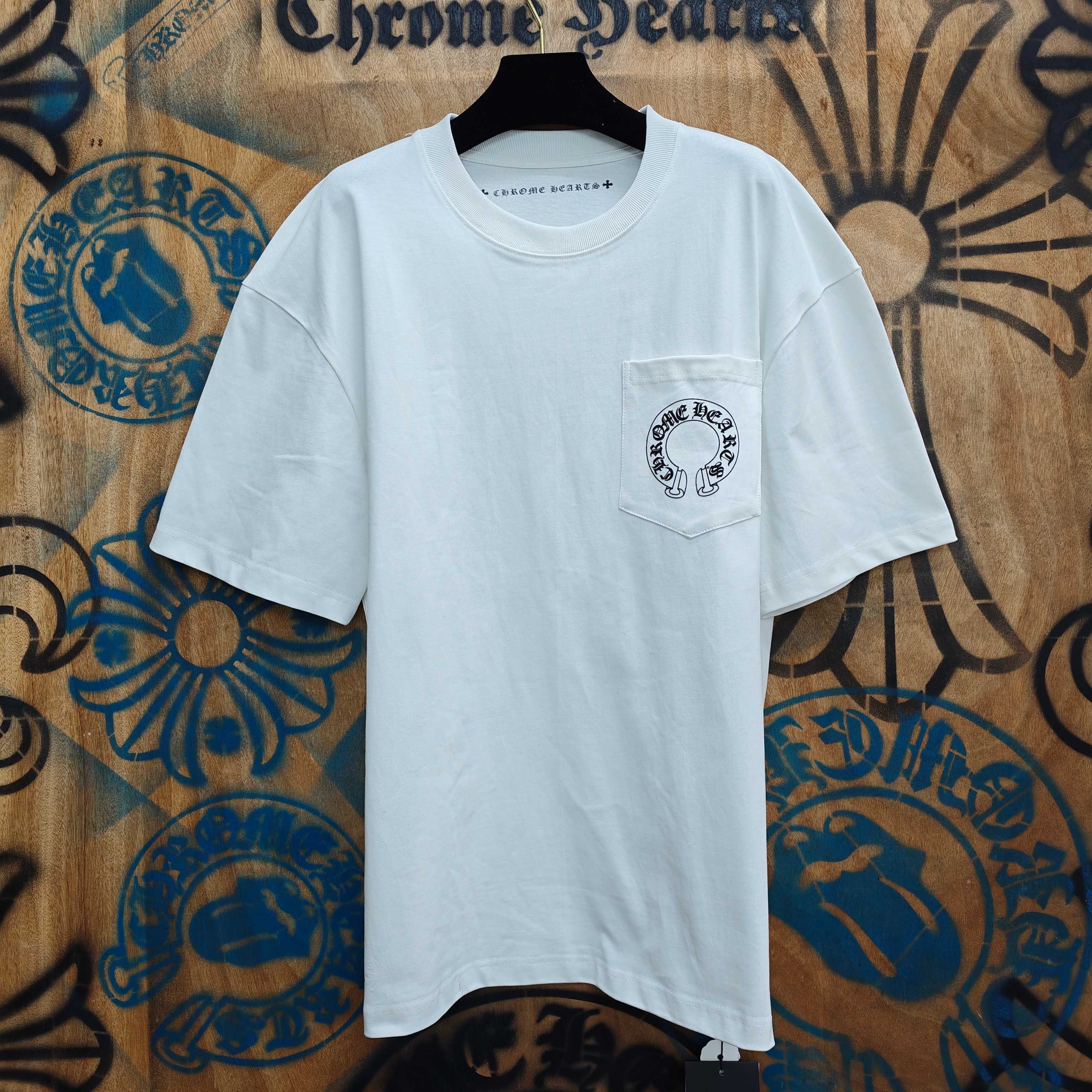 Chrome Hearts Chrome Hearts CH 克罗心重工白色镀银立体印花黑色立体印花短袖