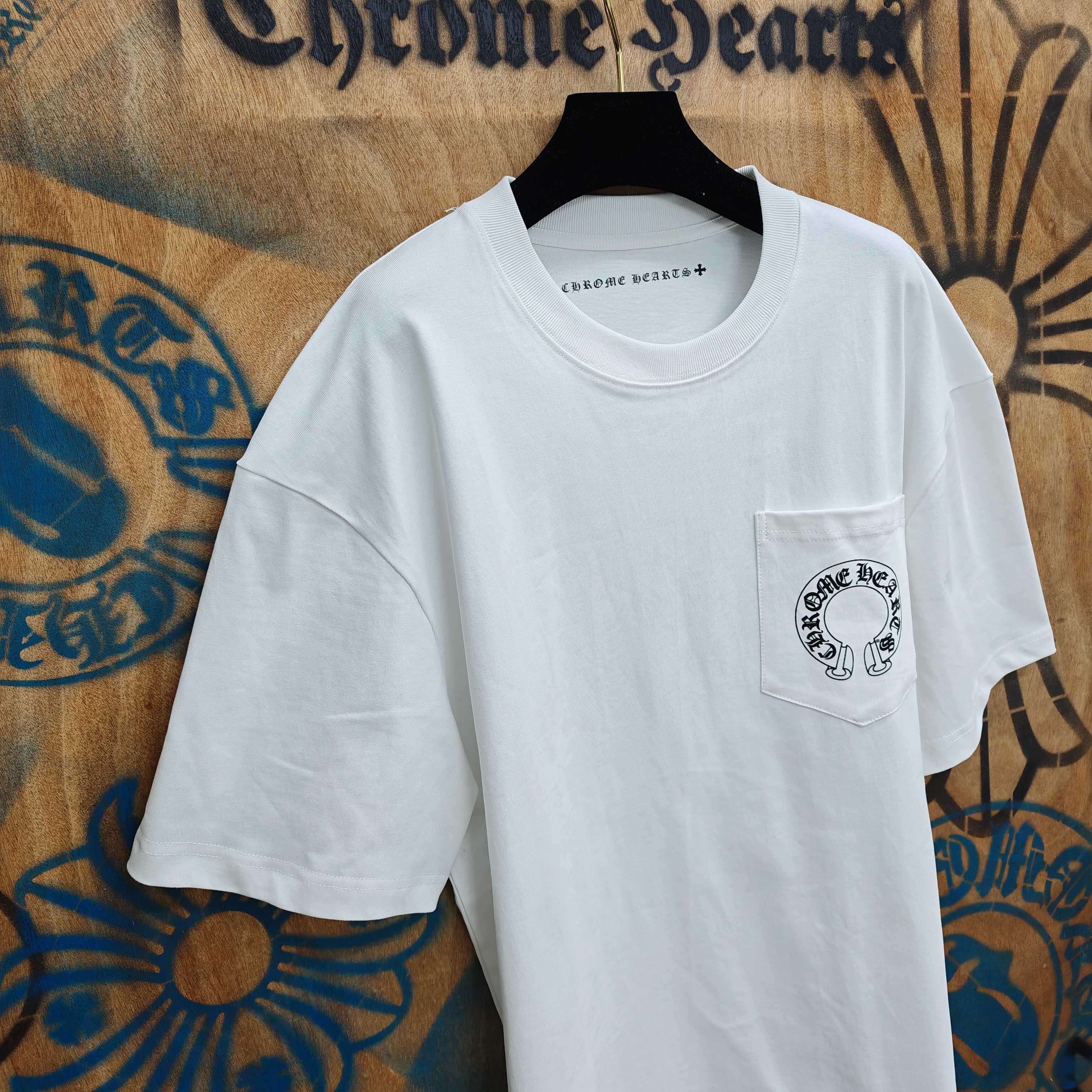 Chrome Hearts Chrome Hearts CH 克罗心重工白色镀银立体印花黑色立体印花短袖