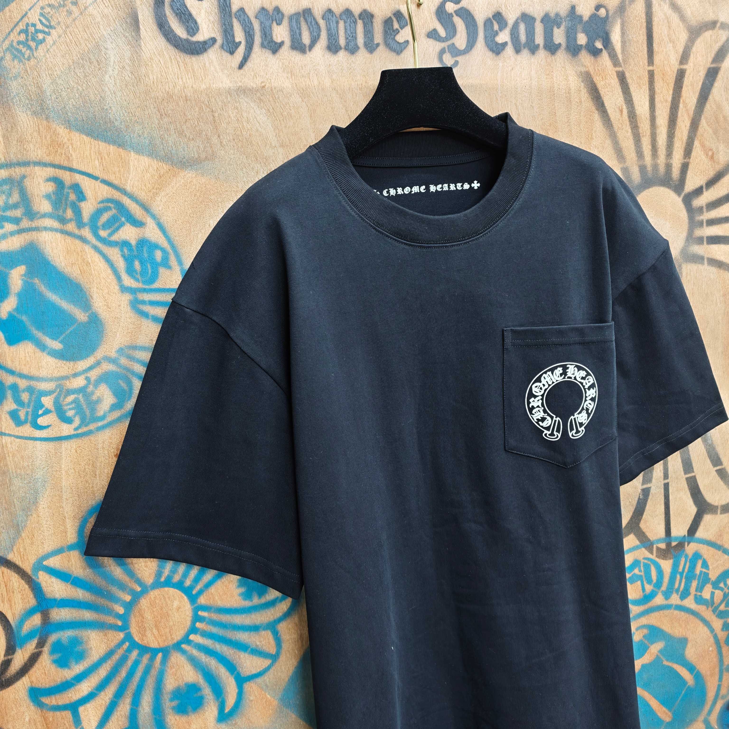 Chrome Hearts Chrome Hearts CH 克罗心重工白色镀银立体印花黑色立体印花短袖