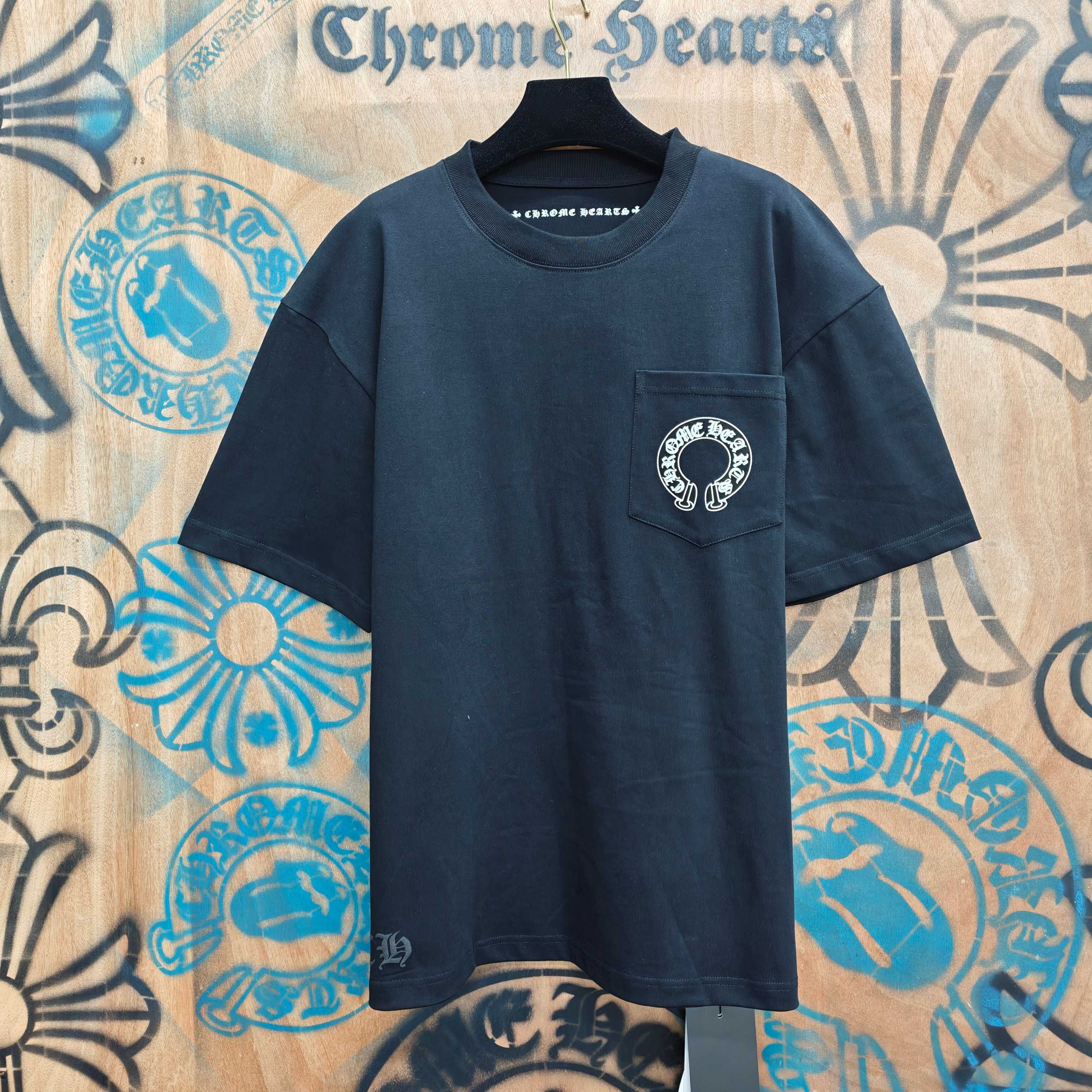 Chrome Hearts Chrome Hearts CH 克罗心重工白色镀银立体印花黑色立体印花短袖