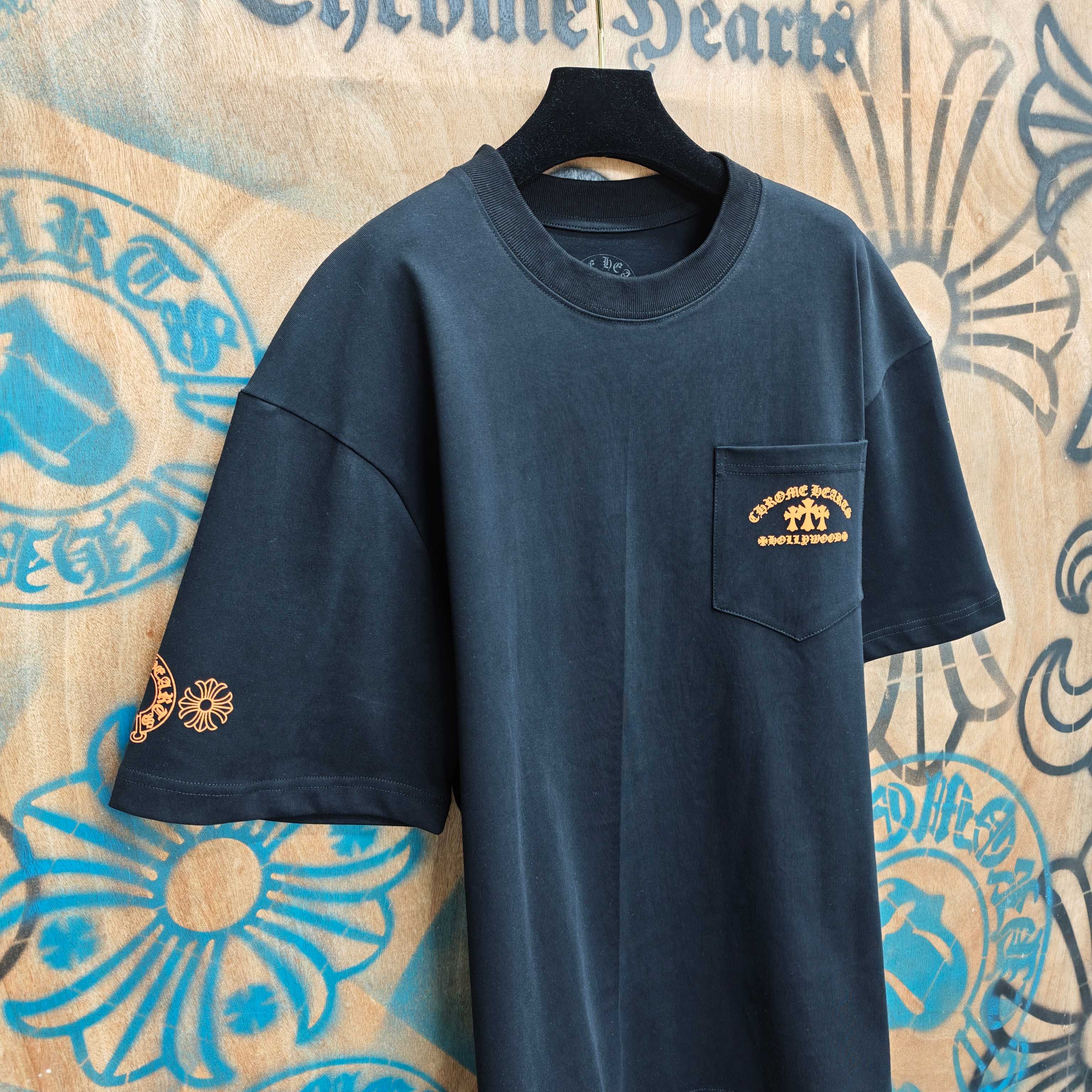 Chrome Hearts Chrome Hearts CH 克罗心重工白色镀银立体印花黑色立体印花短袖