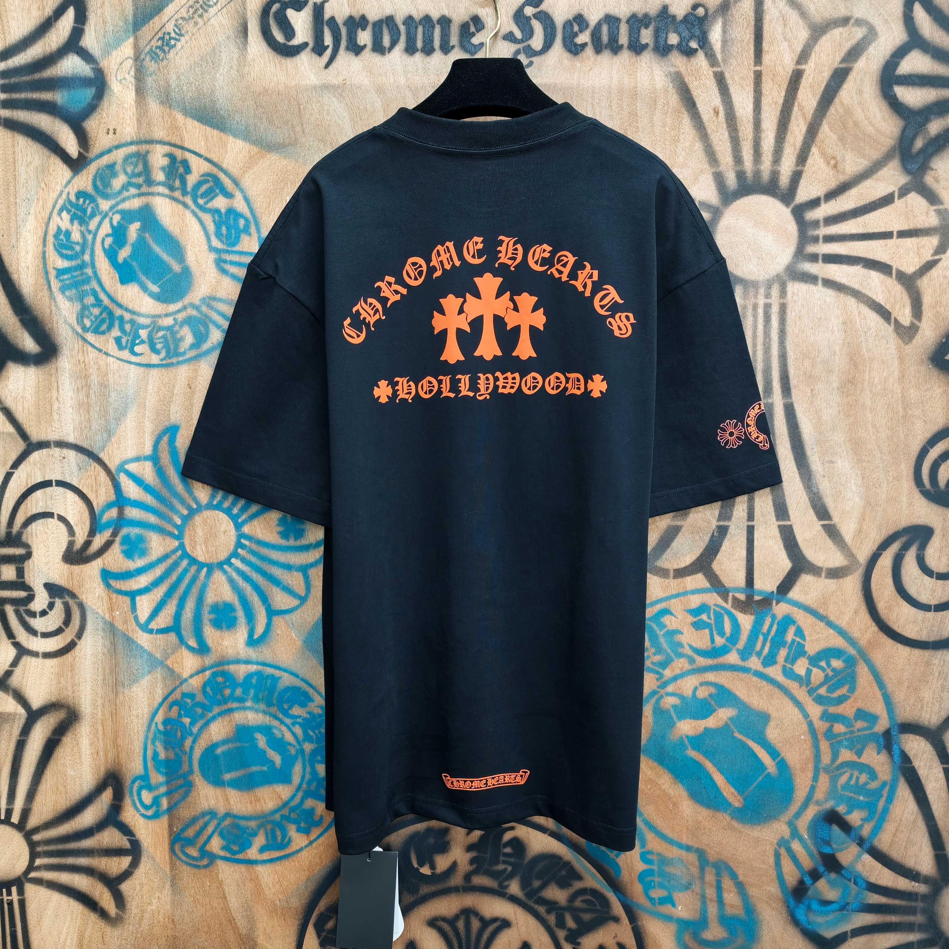 Chrome Hearts Chrome Hearts CH 克罗心重工白色镀银立体印花黑色立体印花短袖