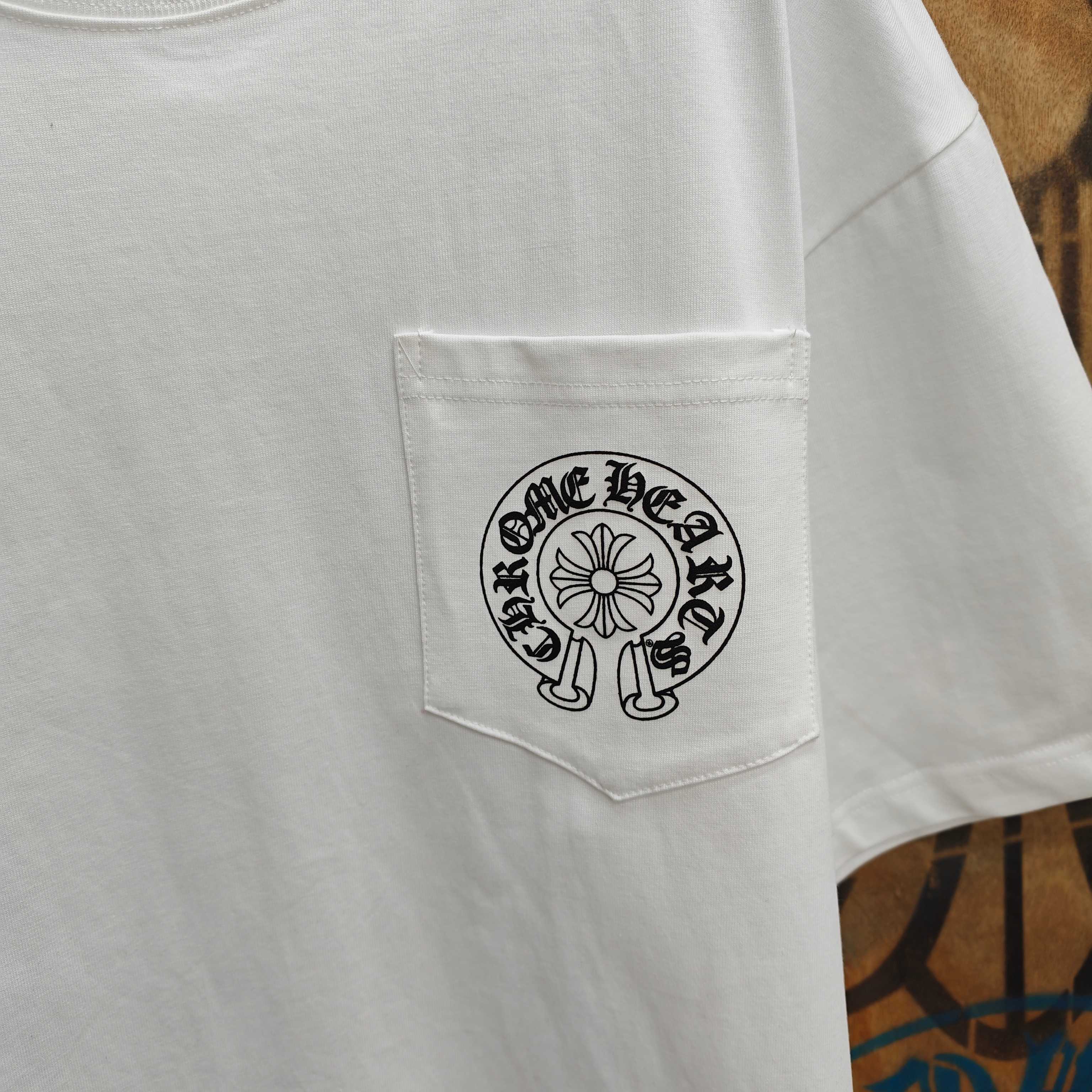 Chrome Hearts Chrome Hearts CH 克罗心重工白色镀银立体印花黑色立体印花短袖