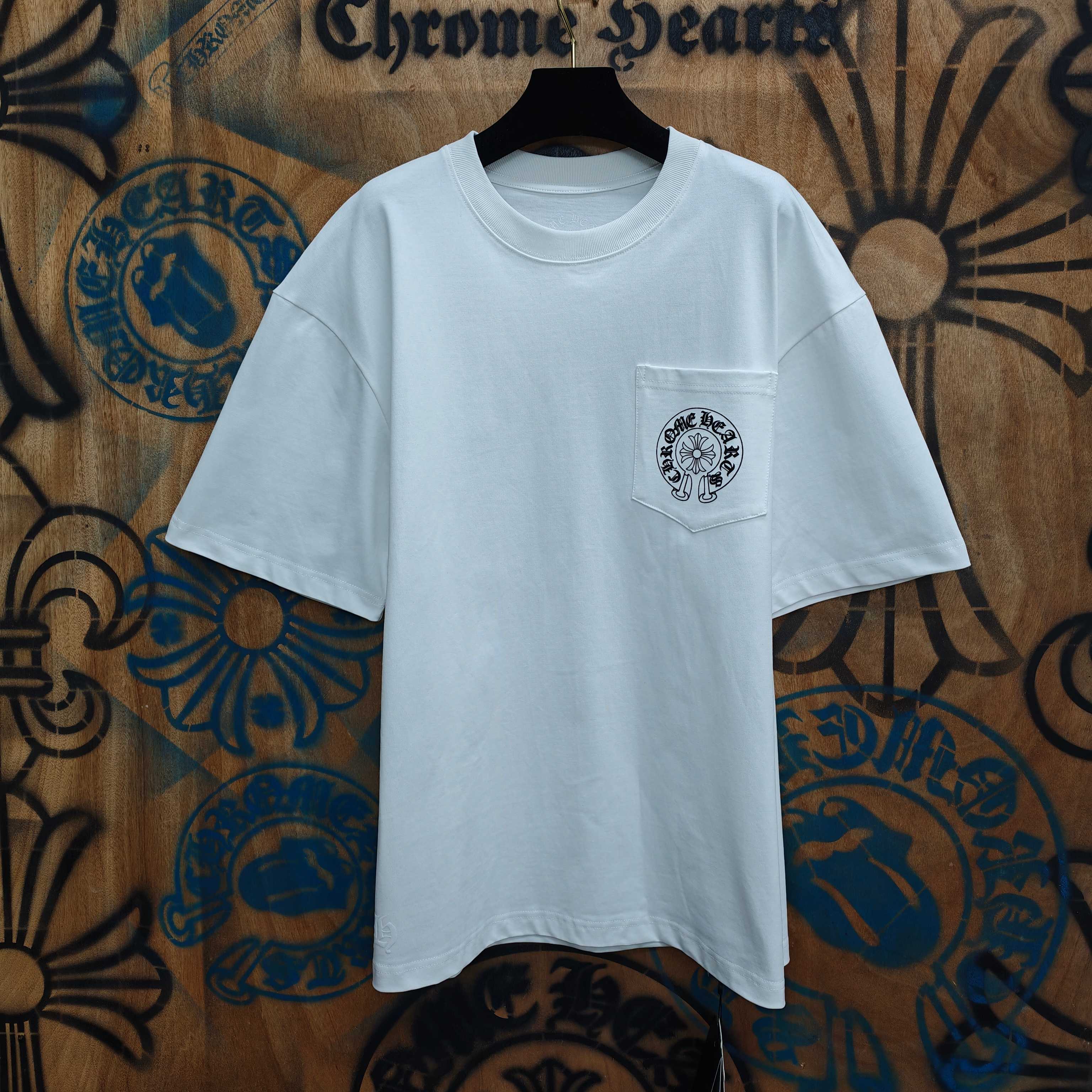 Chrome Hearts Chrome Hearts CH 克罗心重工白色镀银立体印花黑色立体印花短袖