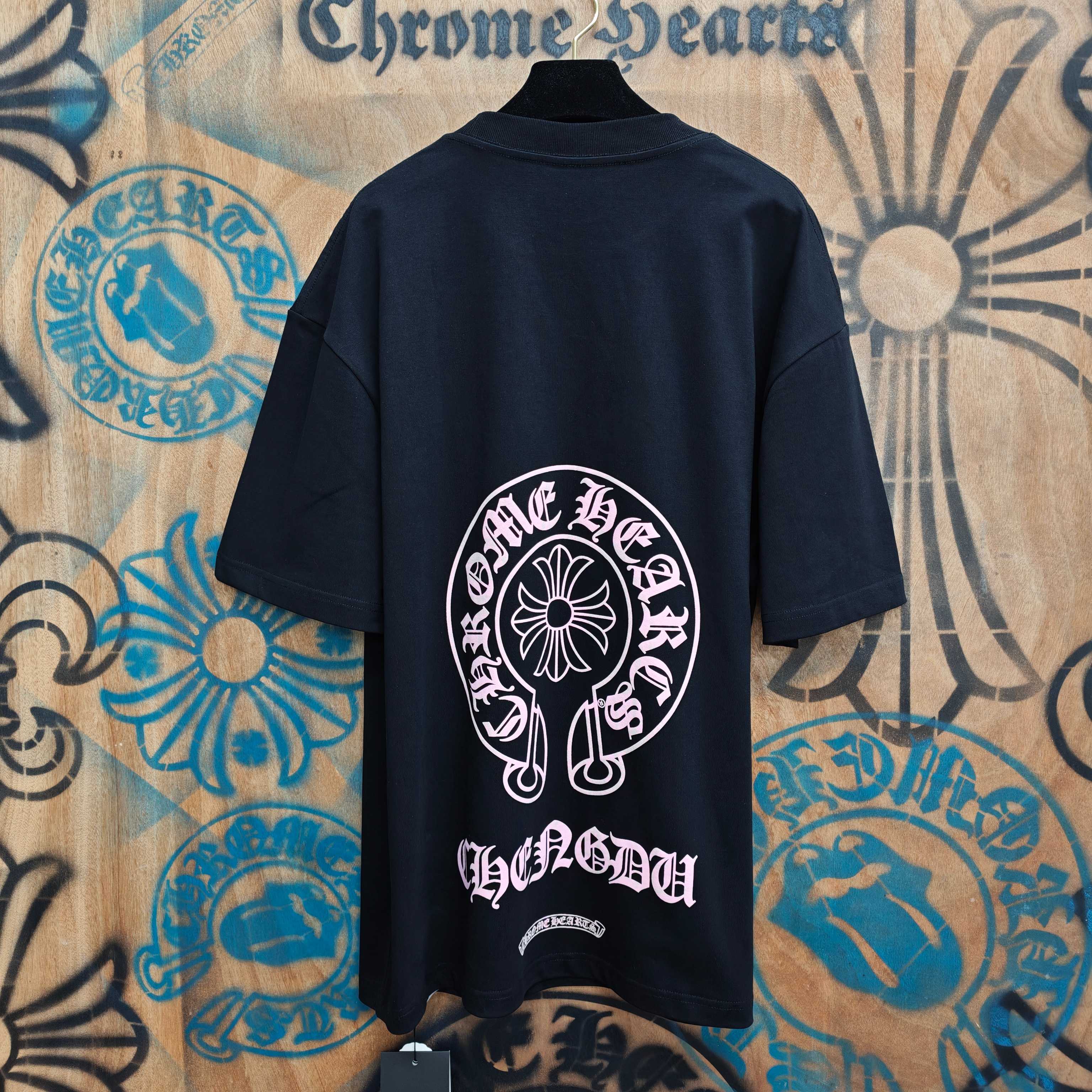 Chrome Hearts Chrome Hearts CH 克罗心重工白色镀银立体印花黑色立体印花短袖