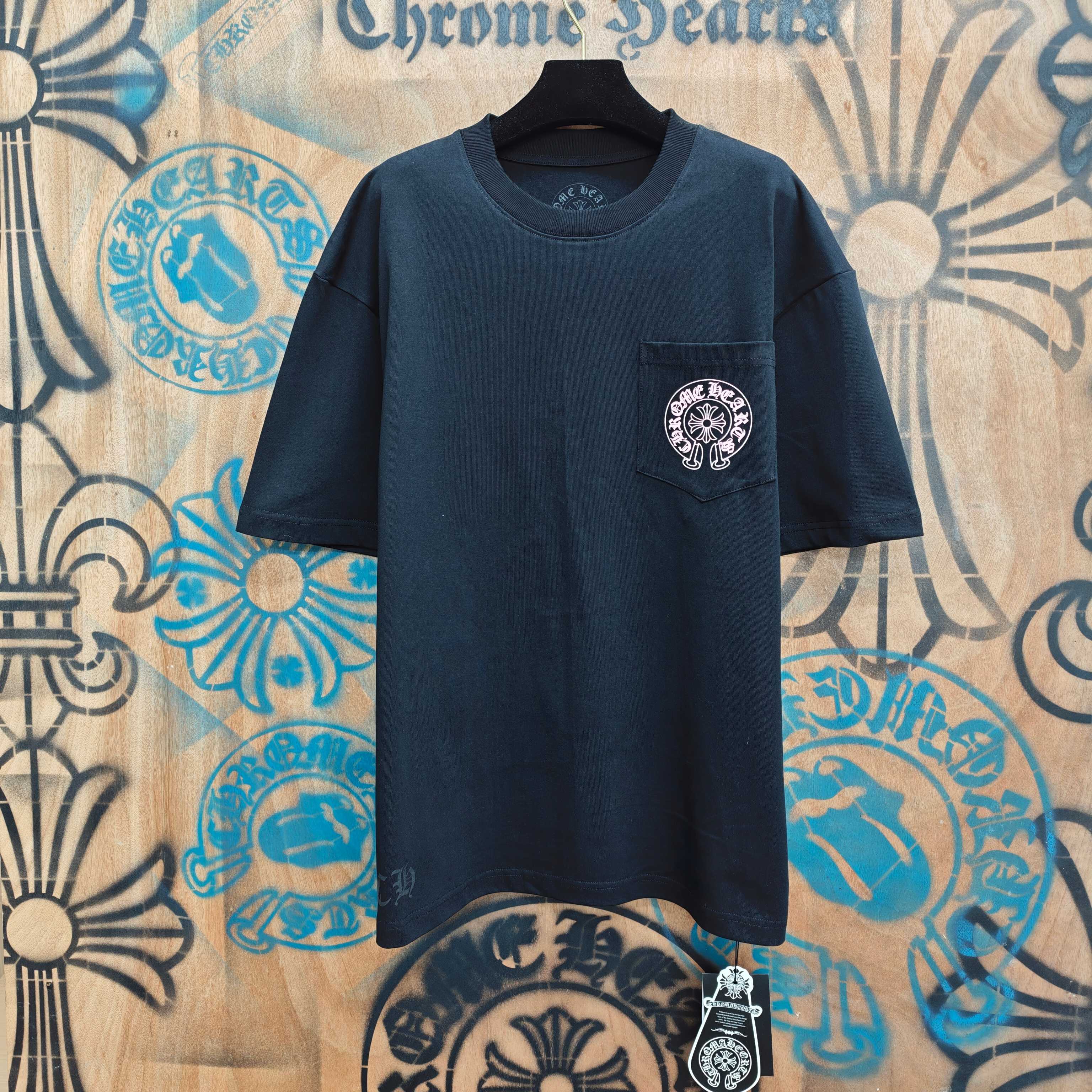 Chrome Hearts Chrome Hearts CH 克罗心重工白色镀银立体印花黑色立体印花短袖
