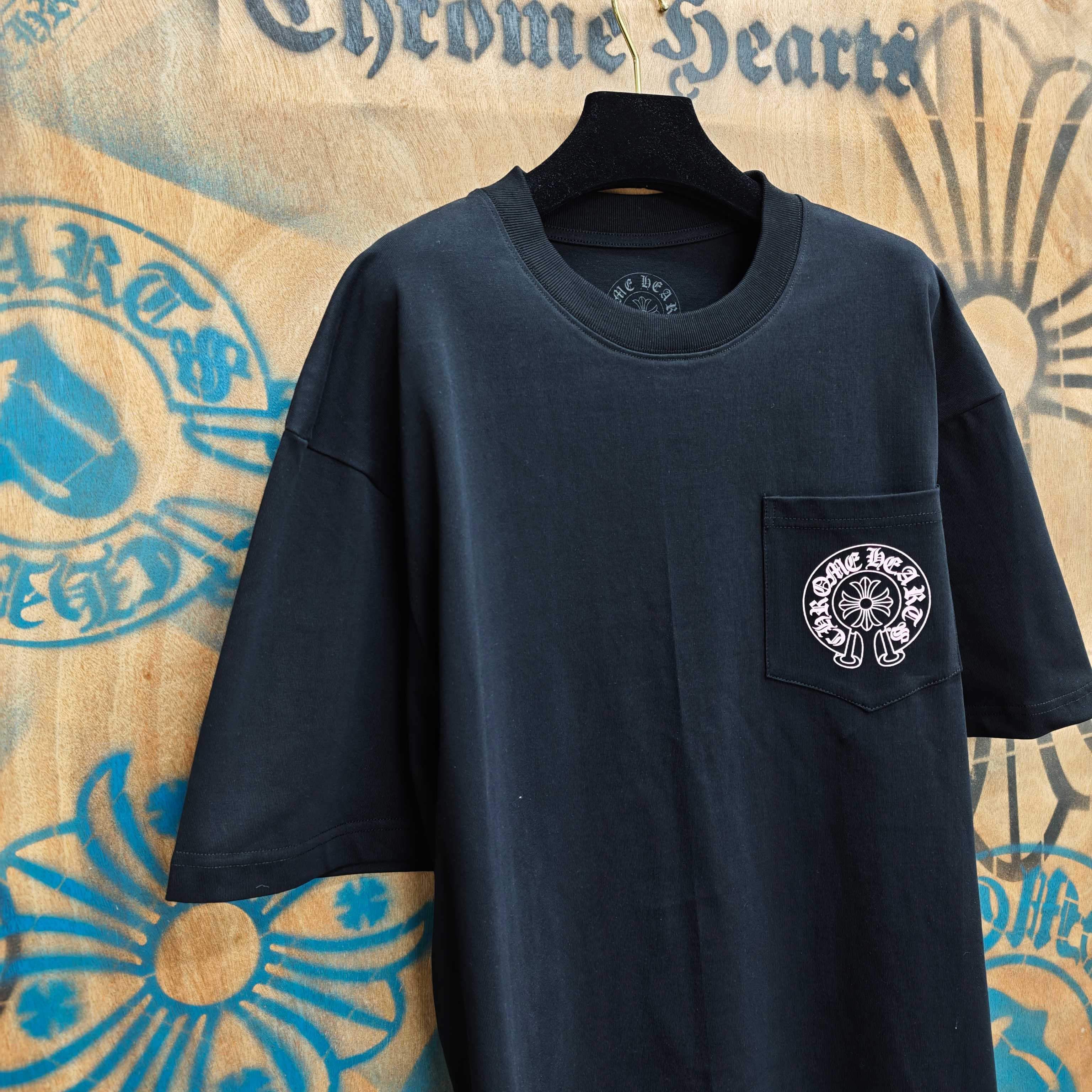 Chrome Hearts Chrome Hearts CH 克罗心重工白色镀银立体印花黑色立体印花短袖