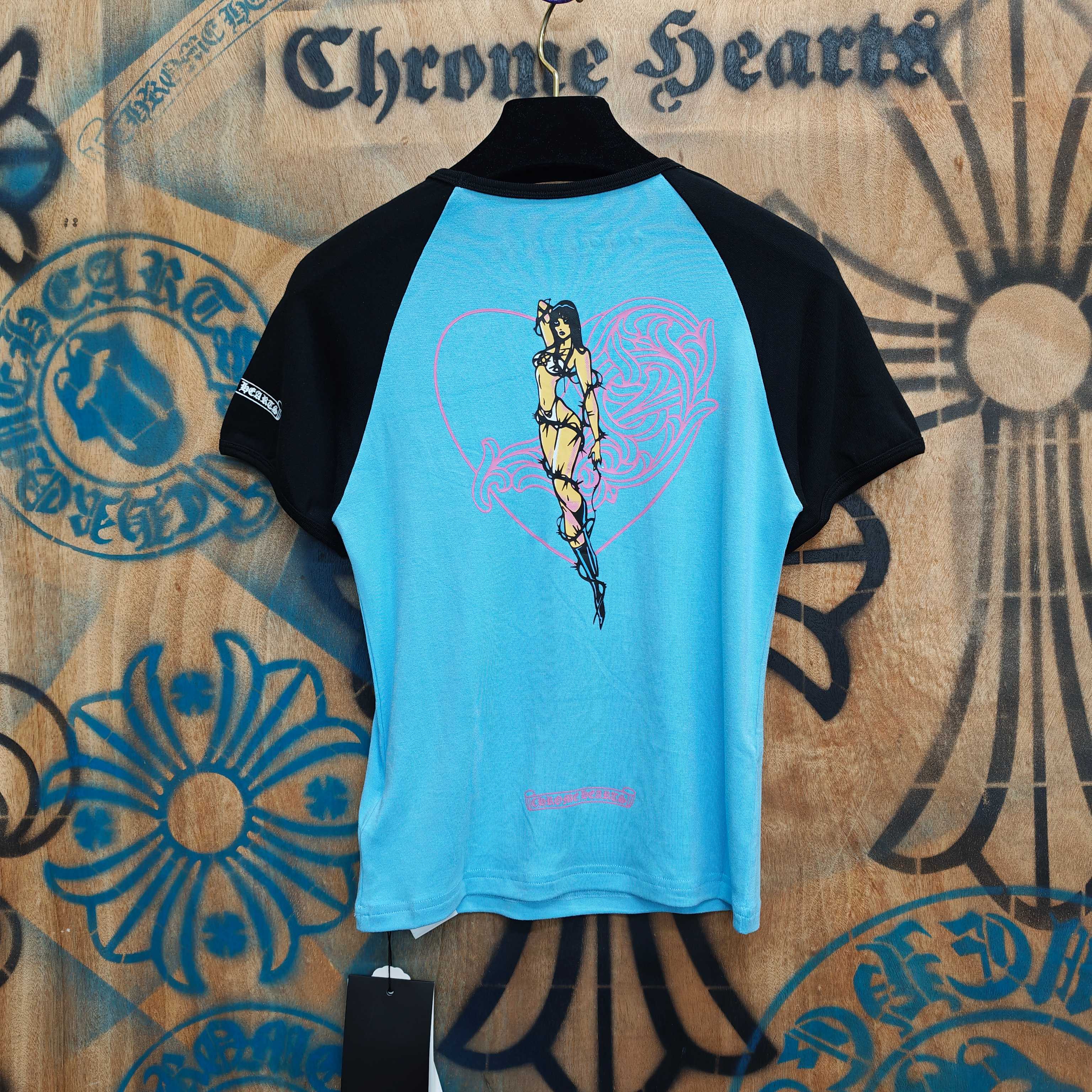 Chrome Hearts Chrome Hearts CH 克罗心重工白色镀银立体印花黑色立体印花短袖