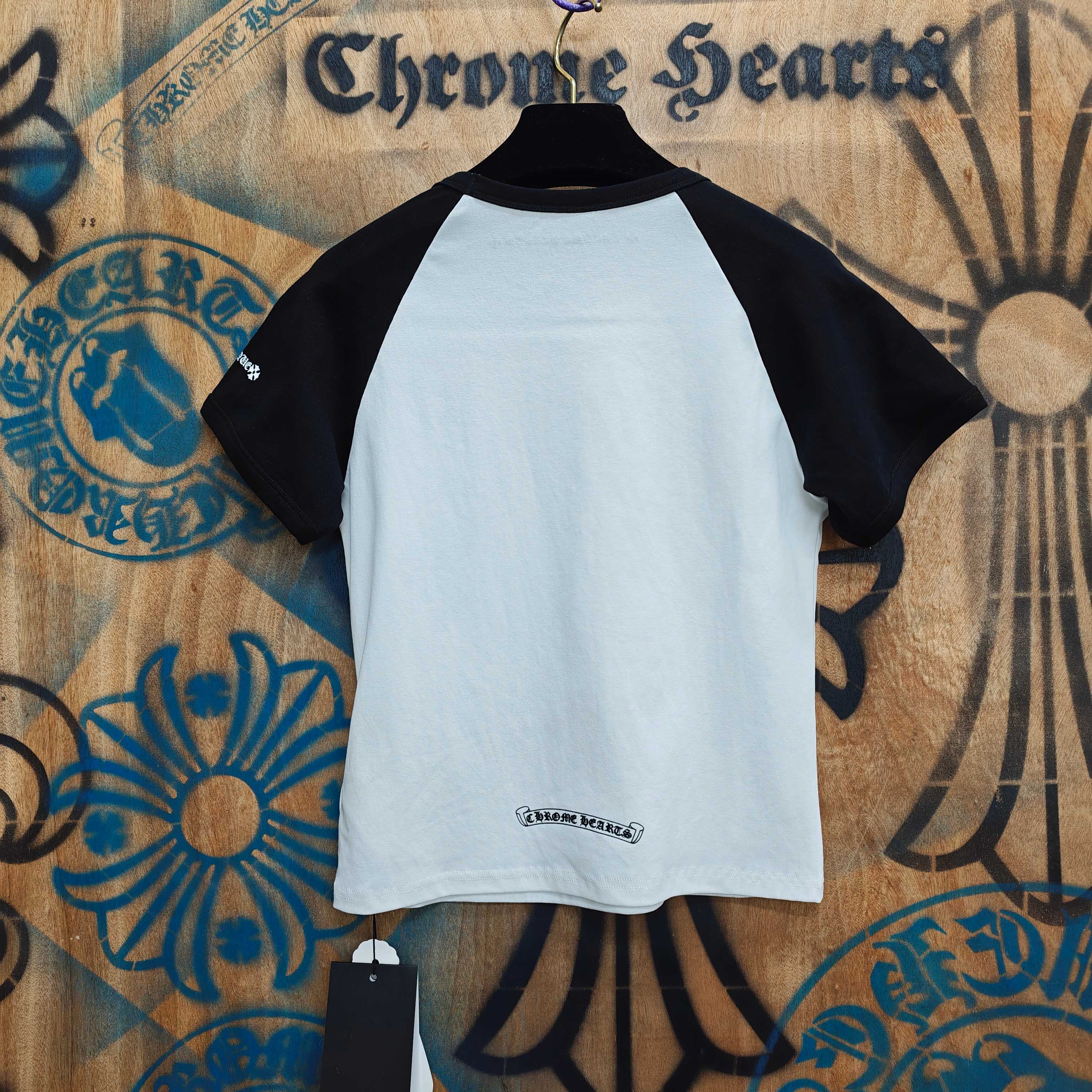 Chrome Hearts Chrome Hearts CH 克罗心重工白色镀银立体印花黑色立体印花短袖