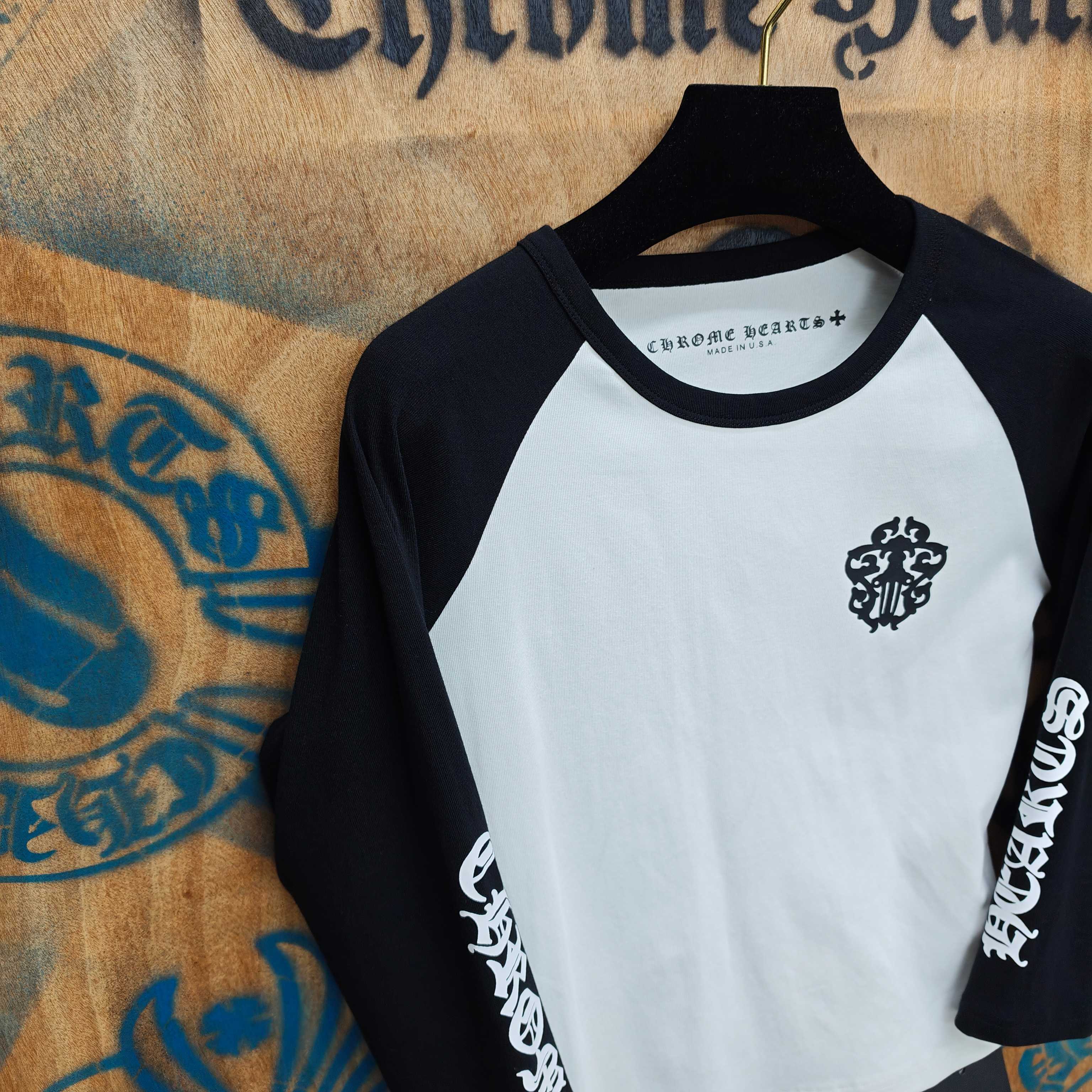 Chrome Hearts Chrome Hearts CH 克罗心重工白色镀银立体印花黑色立体印花短袖