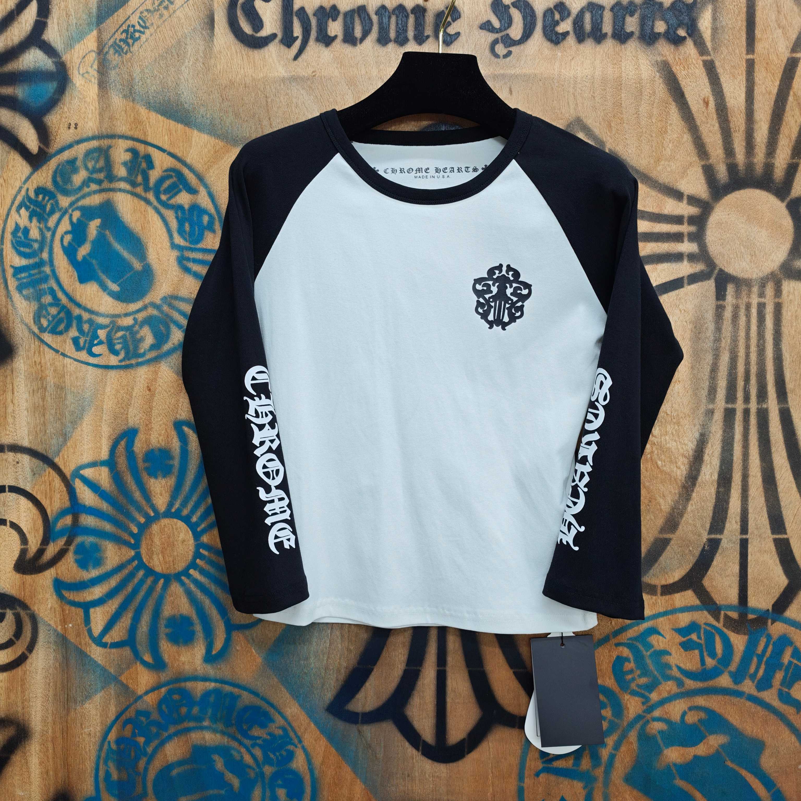 Chrome Hearts Chrome Hearts CH 克罗心重工白色镀银立体印花黑色立体印花短袖