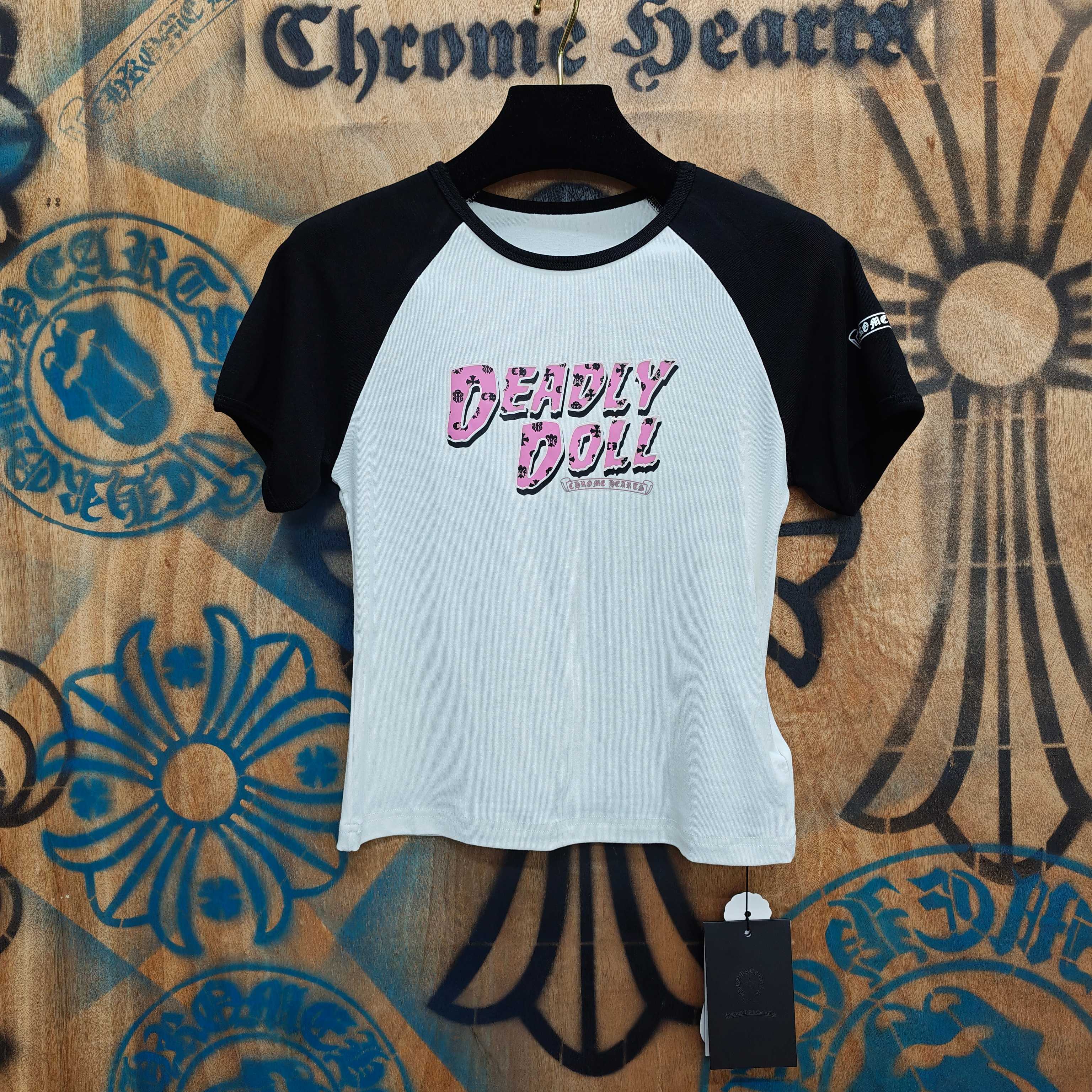 Chrome Hearts Chrome Hearts CH 克罗心重工白色镀银立体印花黑色立体印花短袖