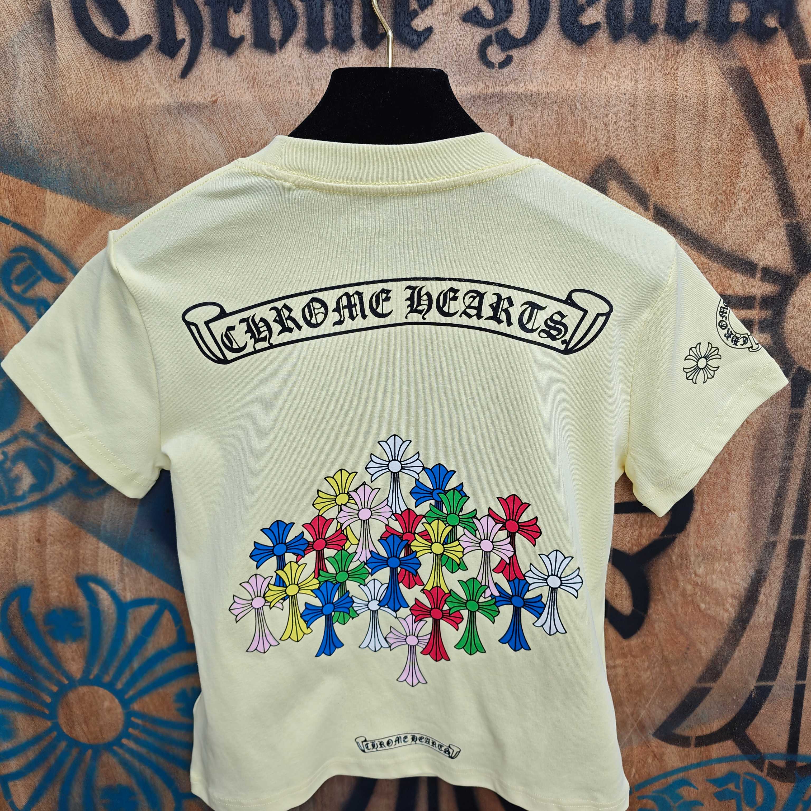 Chrome Hearts Chrome Hearts CH 克罗心重工白色镀银立体印花黑色立体印花短袖