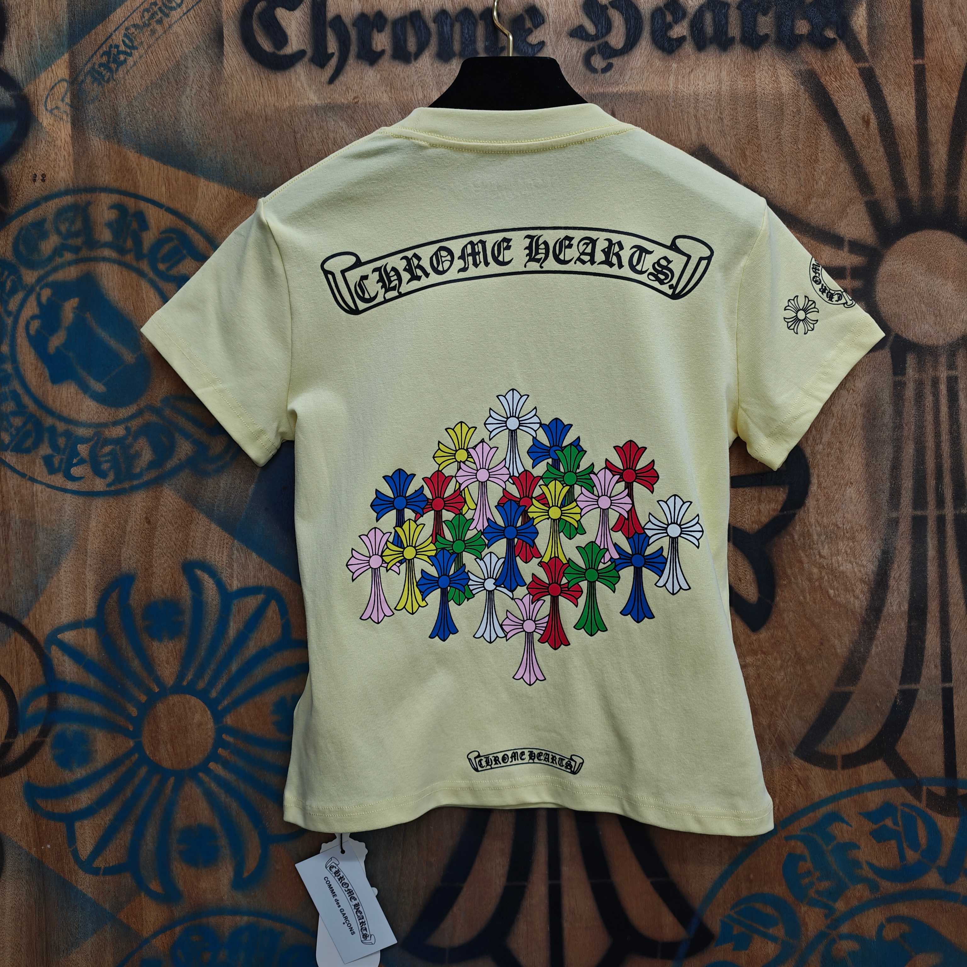 Chrome Hearts Chrome Hearts CH 克罗心重工白色镀银立体印花黑色立体印花短袖