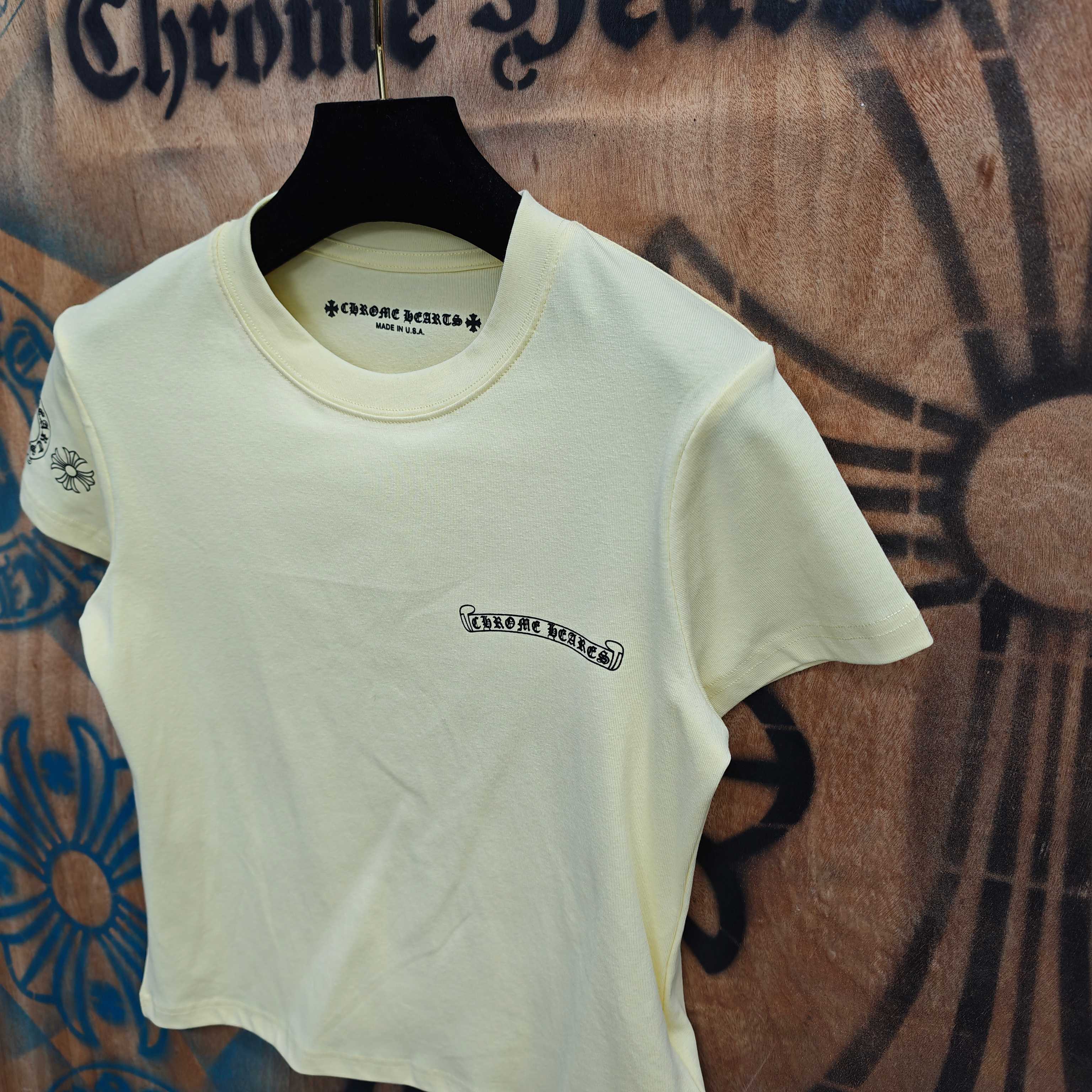 Chrome Hearts Chrome Hearts CH 克罗心重工白色镀银立体印花黑色立体印花短袖