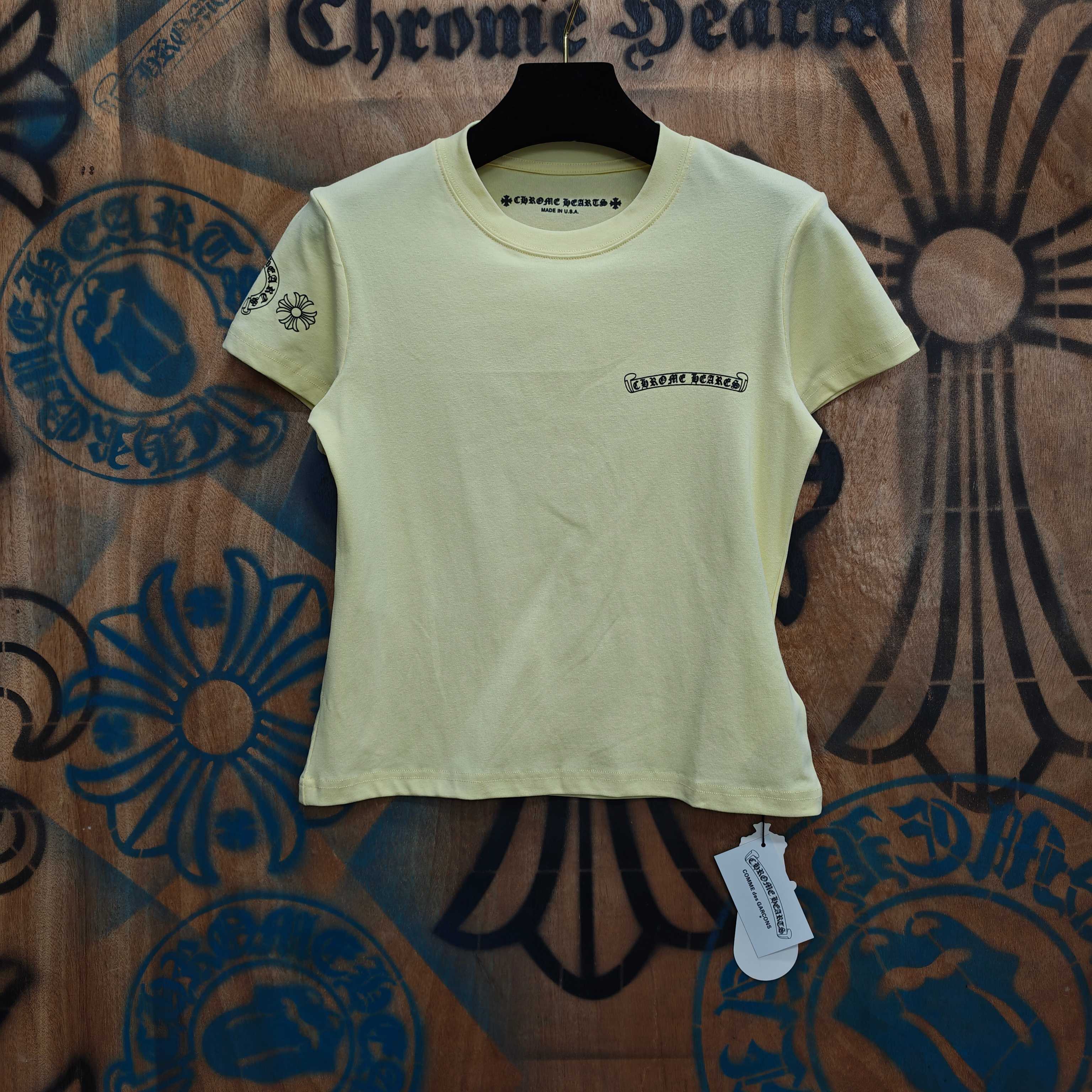 Chrome Hearts Chrome Hearts CH 克罗心重工白色镀银立体印花黑色立体印花短袖