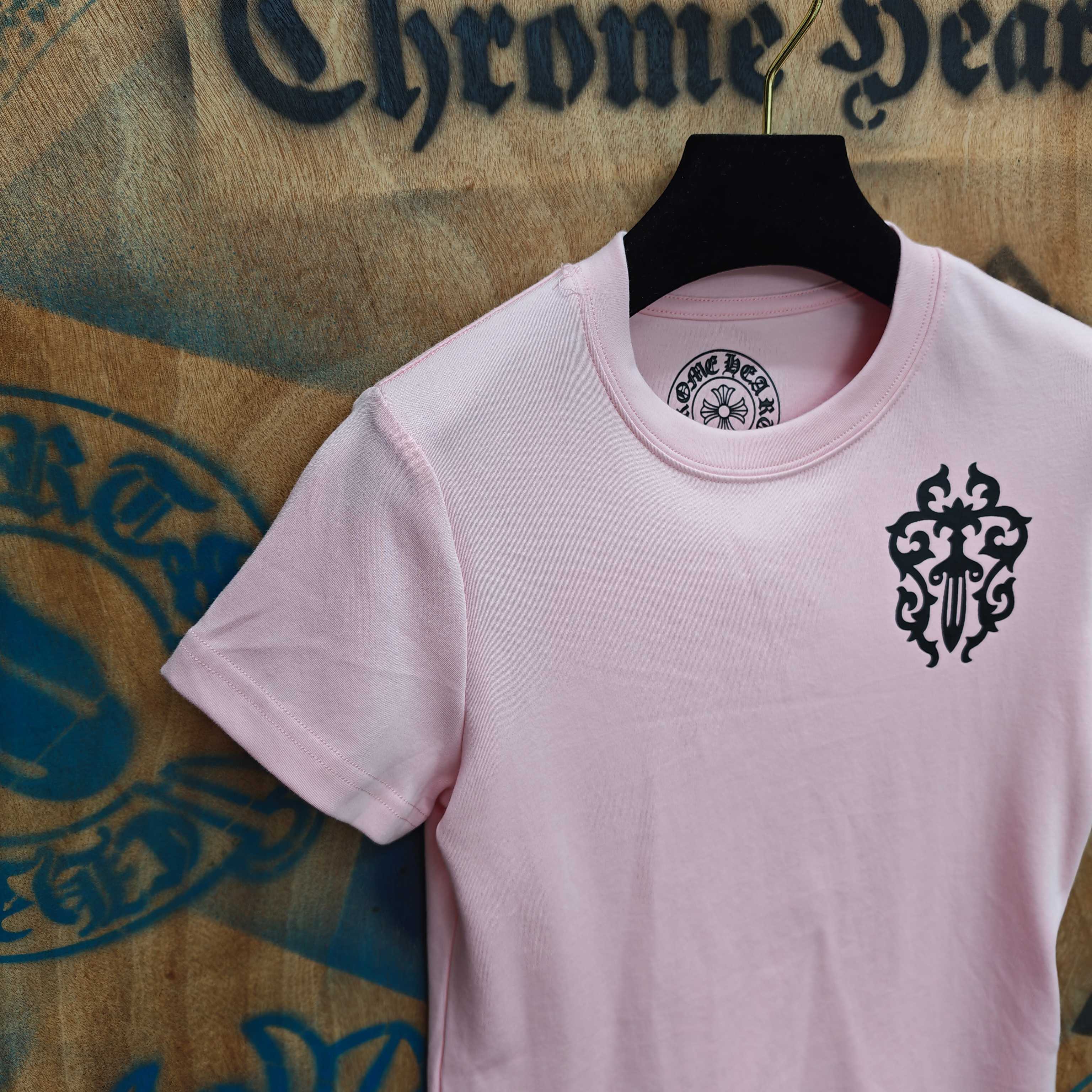 Chrome Hearts Chrome Hearts CH 克罗心重工白色镀银立体印花黑色立体印花短袖