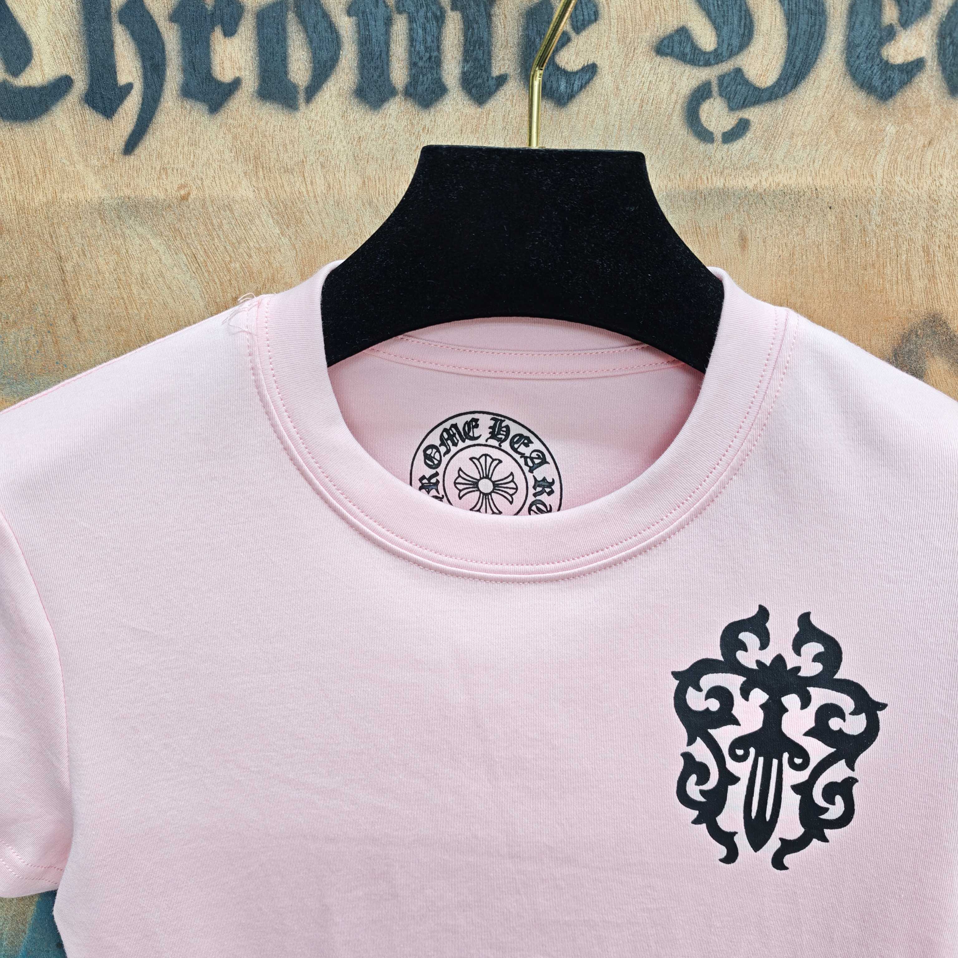 Chrome Hearts Chrome Hearts CH 克罗心重工白色镀银立体印花黑色立体印花短袖