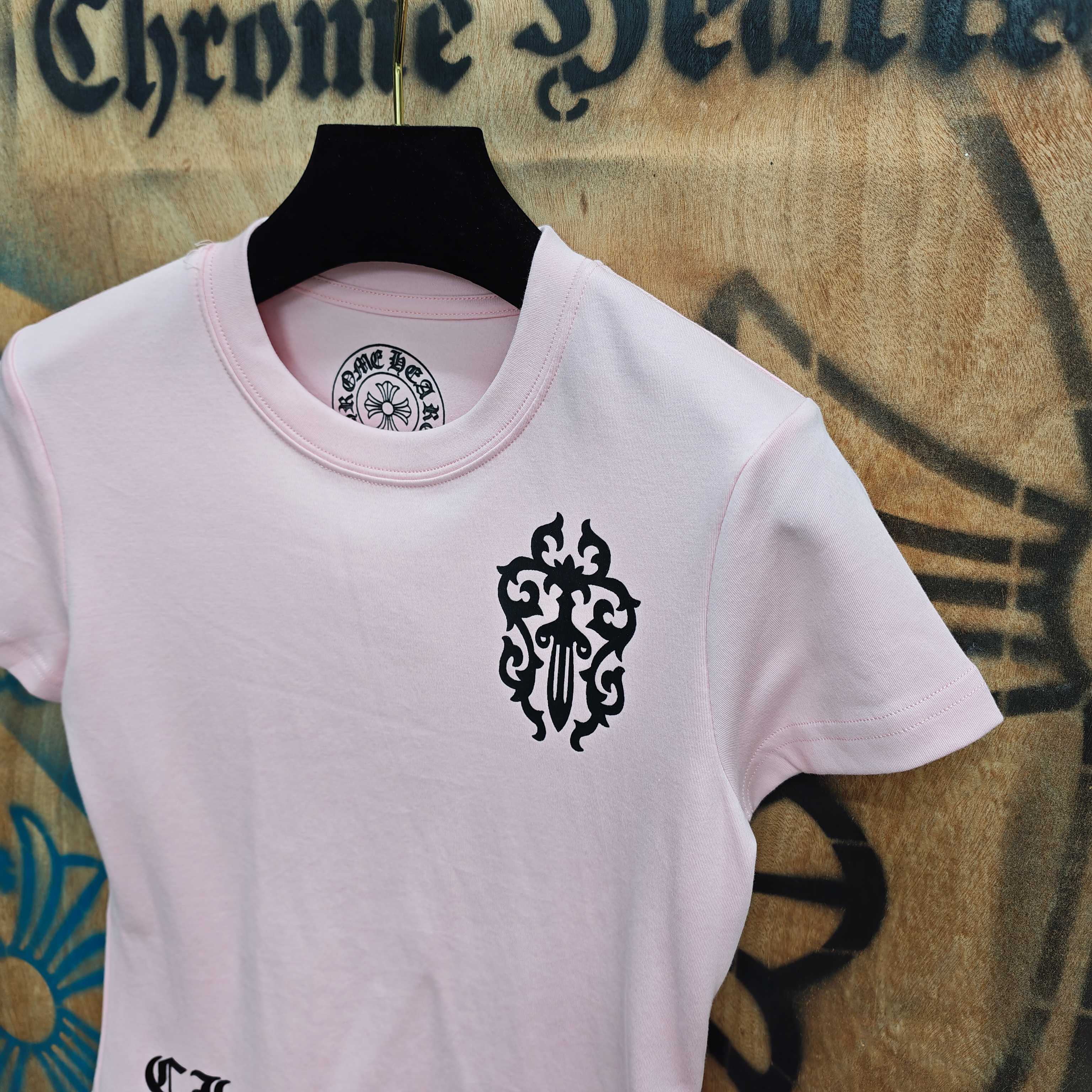 Chrome Hearts Chrome Hearts CH 克罗心重工白色镀银立体印花黑色立体印花短袖
