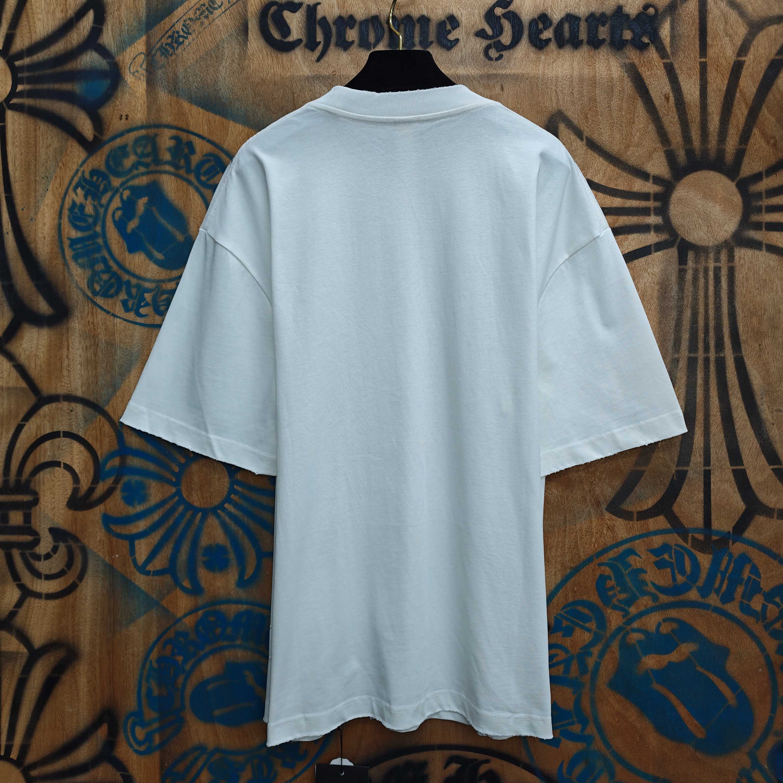 Chrome Hearts Chrome Hearts CH 克罗心重工白色镀银立体印花黑色立体绣花短袖