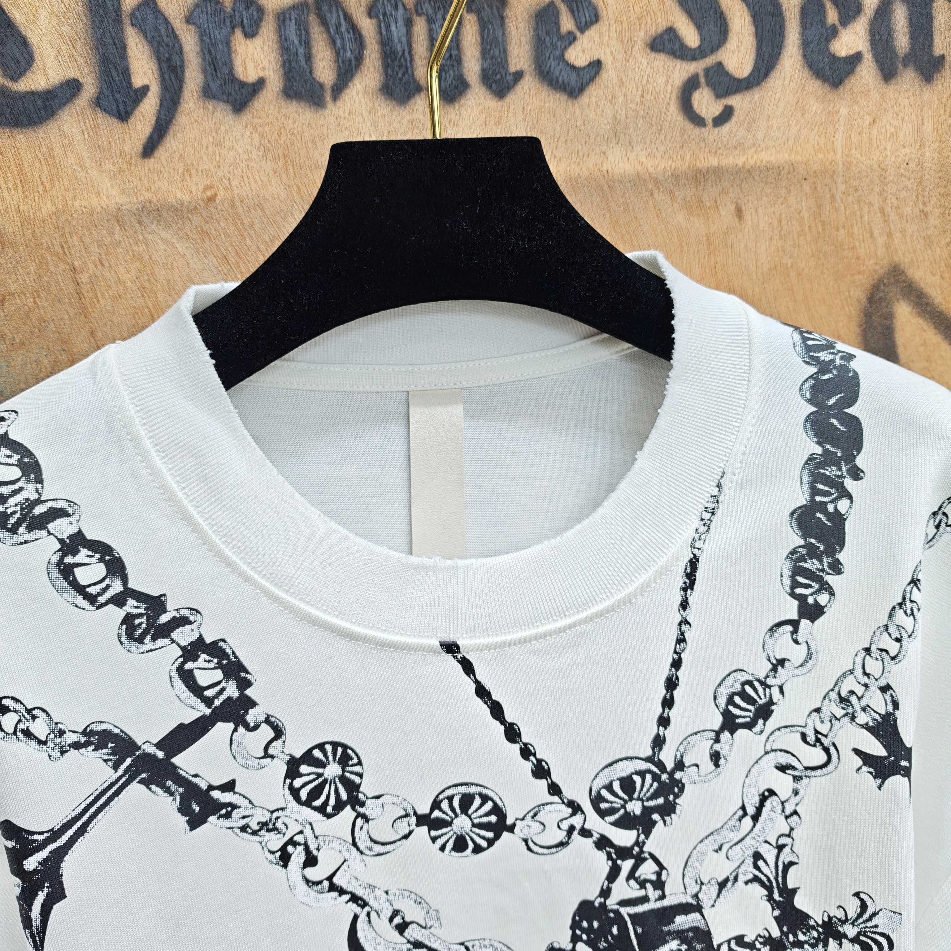 Chrome Hearts Chrome Hearts CH 克罗心重工白色镀银立体印花黑色立体绣花短袖