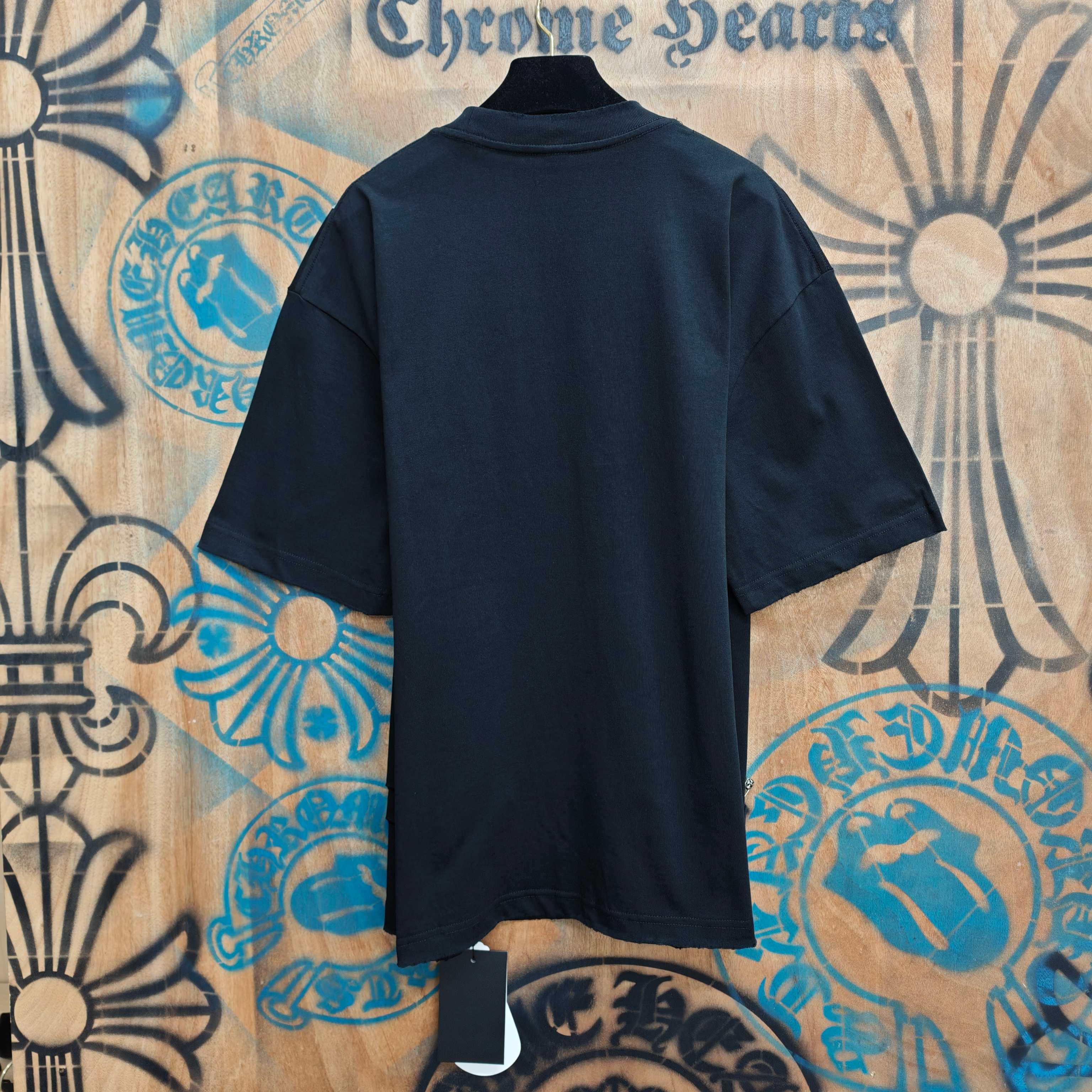 Chrome Hearts Chrome Hearts CH 克罗心重工白色镀银立体印花黑色立体绣花短袖