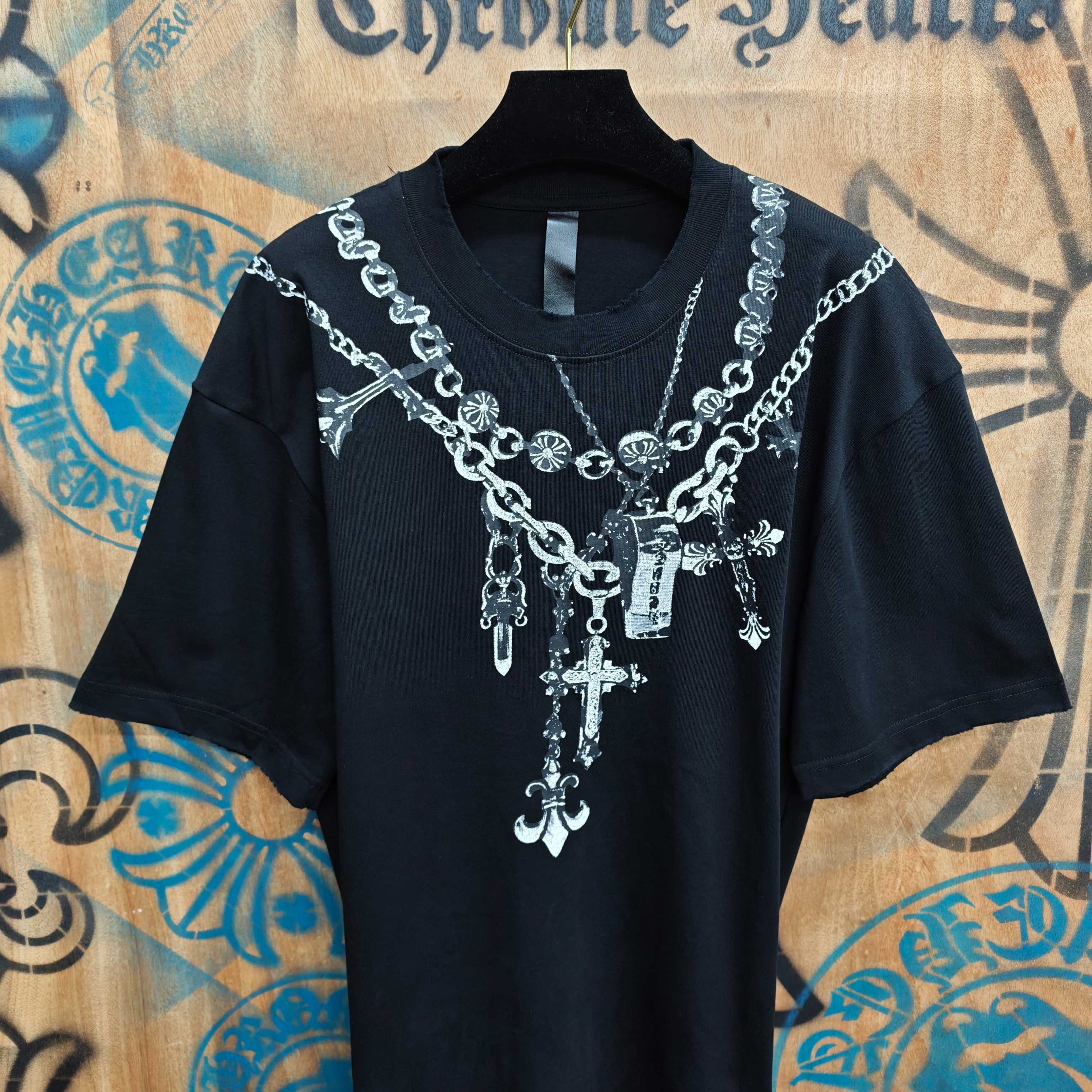 Chrome Hearts Chrome Hearts CH 克罗心重工白色镀银立体印花黑色立体绣花短袖