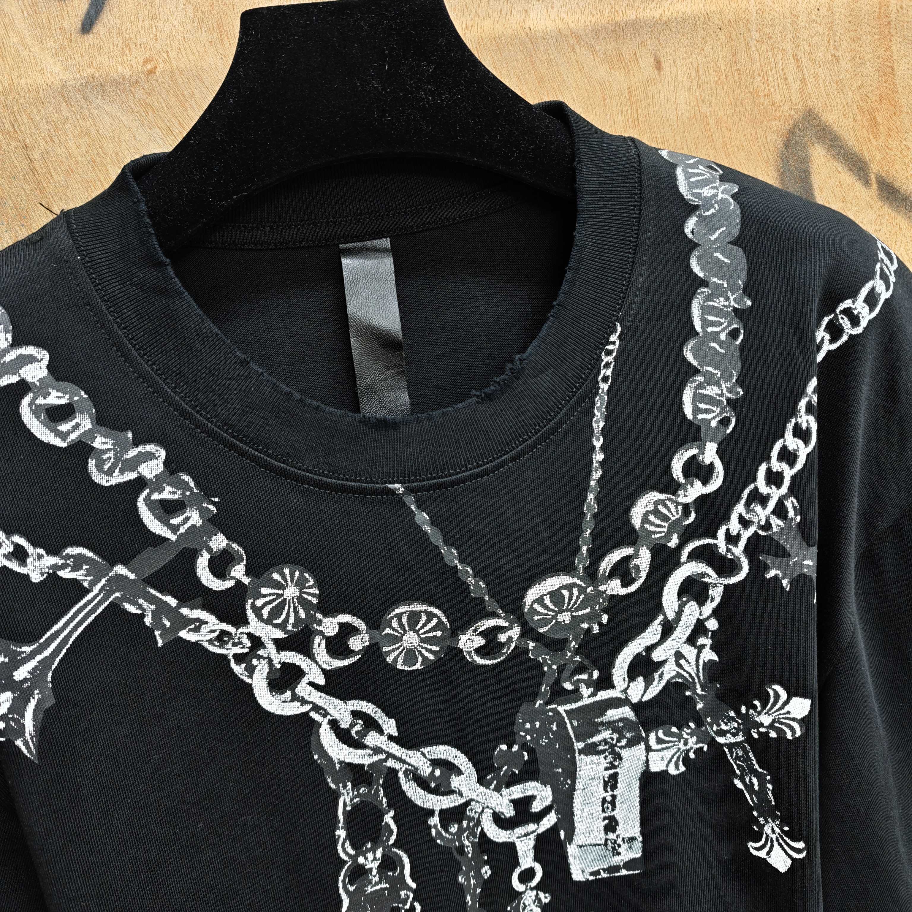 Chrome Hearts Chrome Hearts CH 克罗心重工白色镀银立体印花黑色立体绣花短袖